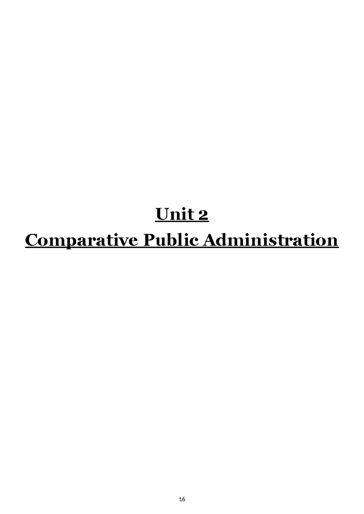 Unit 2: Evolution and Models of Comparative Public Administration - Studocu