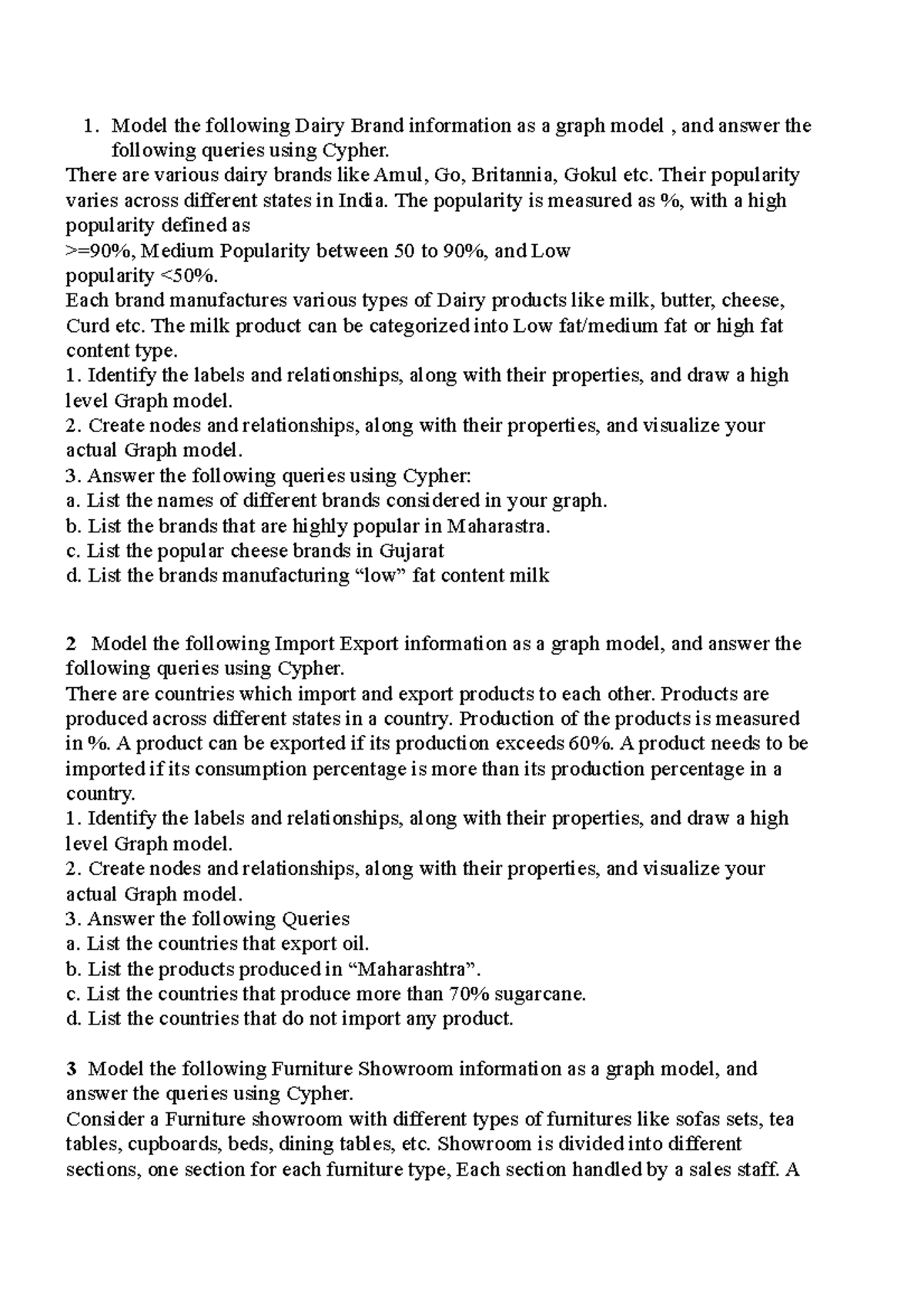 DT Practical Assignments: Graph Modeling in Cypher for Various Domains ...