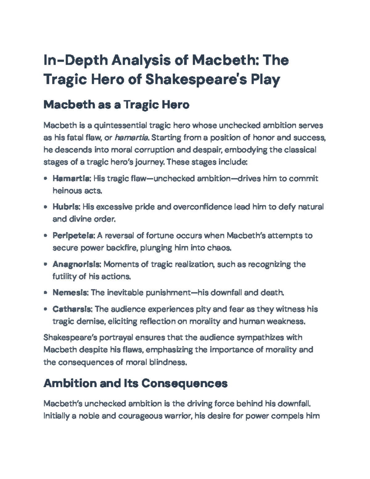 In-Depth Analysis of Macbeth (ENG 101): Tragic Heroism & Moral Themes ...