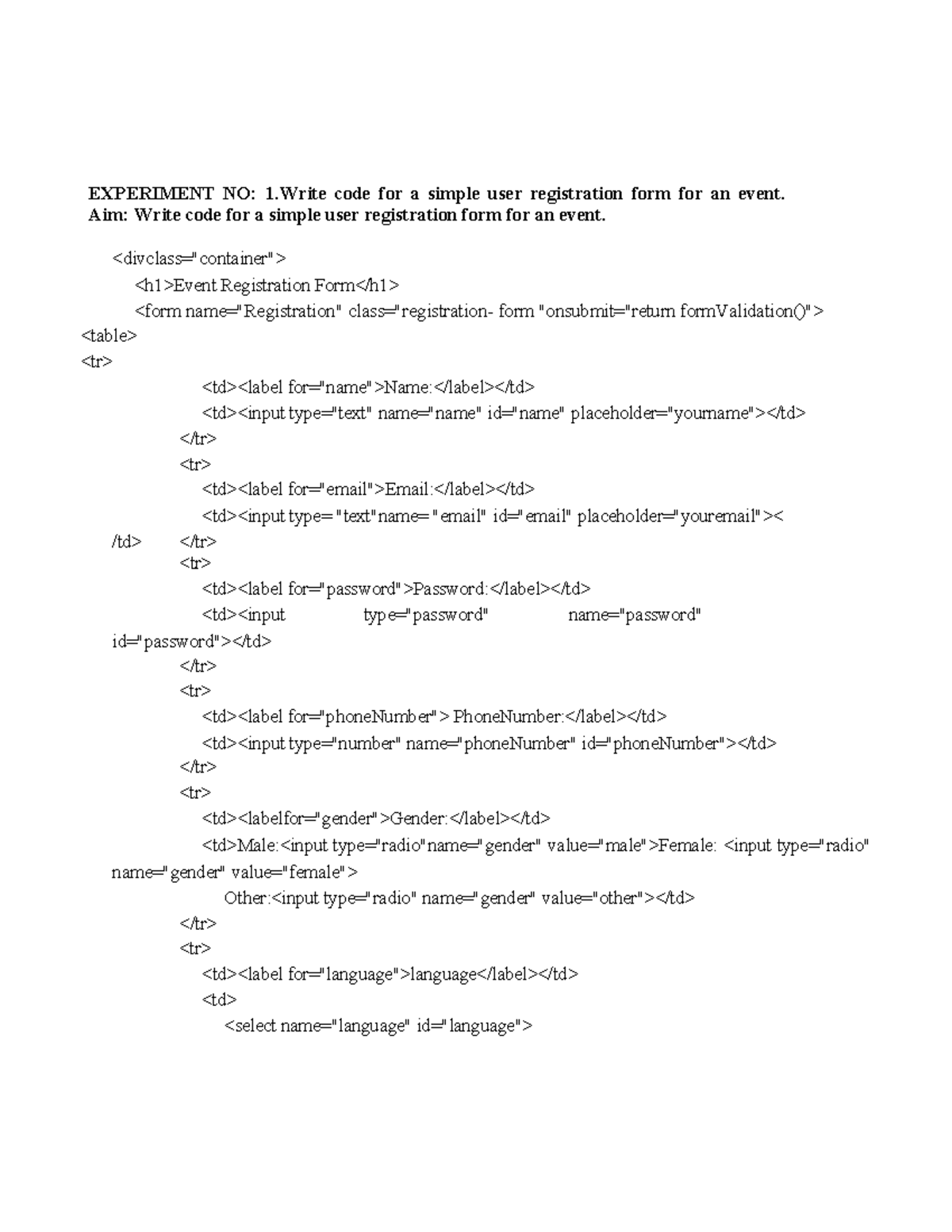 DevOps Manual: User Registration Form & Git Operations Guide - Studocu