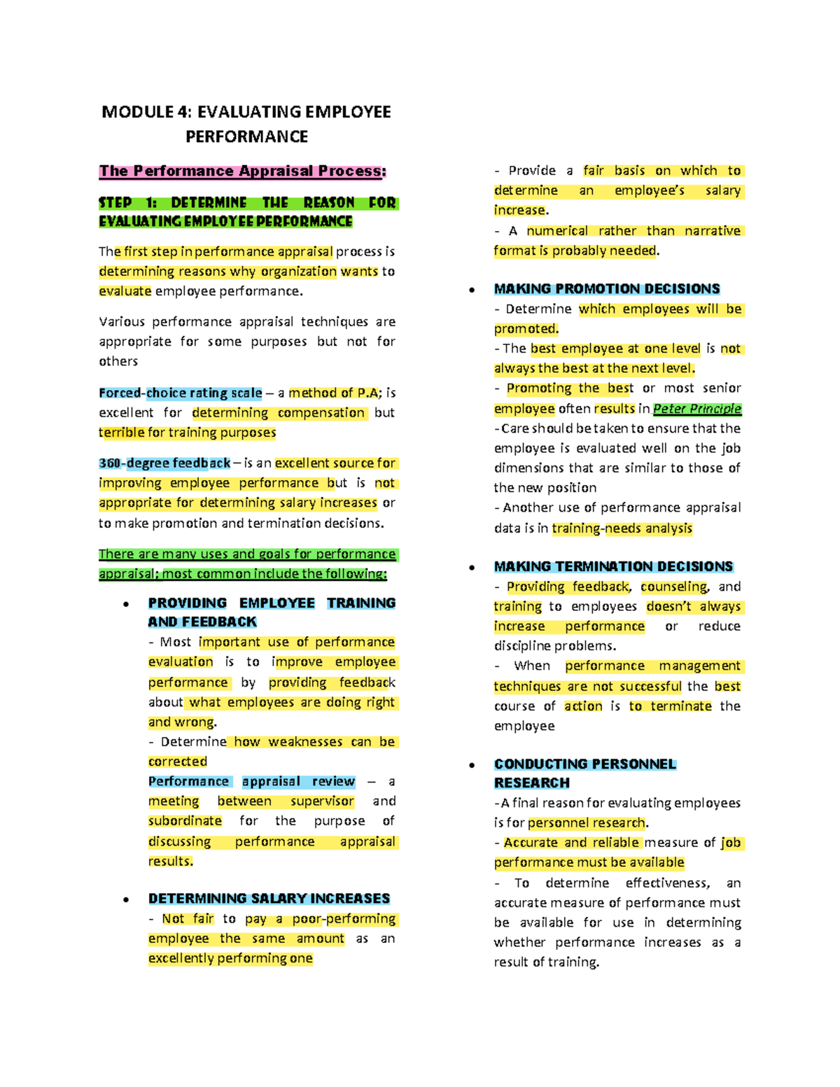 Module 4: Evaluating Employee Performance and Appraisal Techniques ...