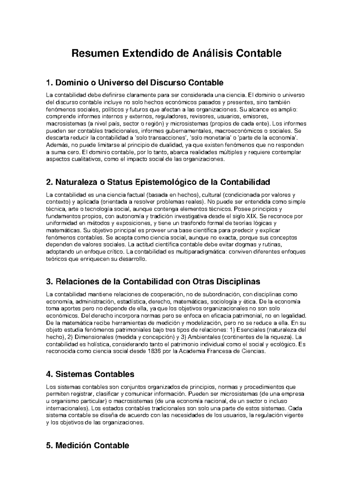 Resumen Extendido de Análisis Contable 1: Conceptos y Relaciones - Studocu