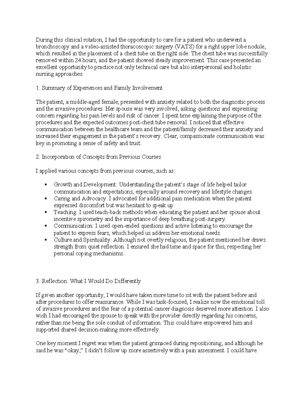 Clinical Rotation Reflection: Patient Care & Communication Strategies ...