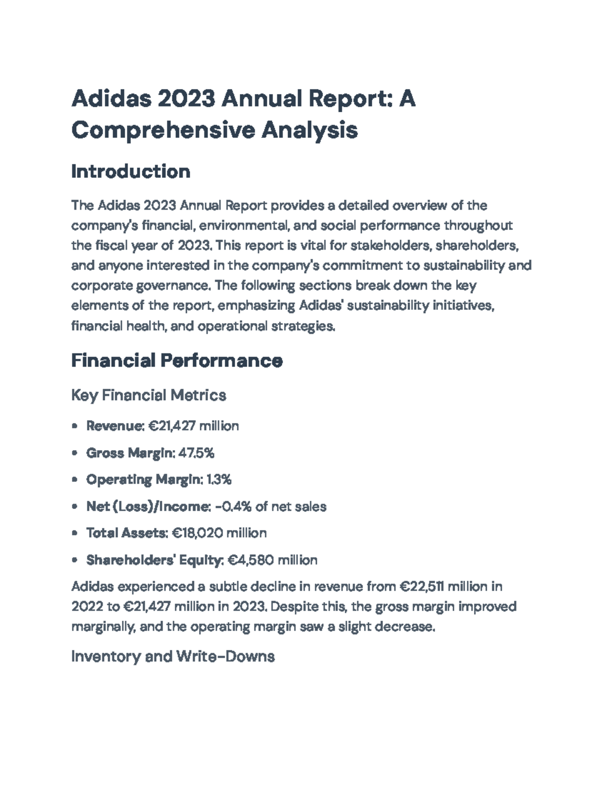 Adidas 2023 Annual Report: Financial Overview & Sustainability Focus ...