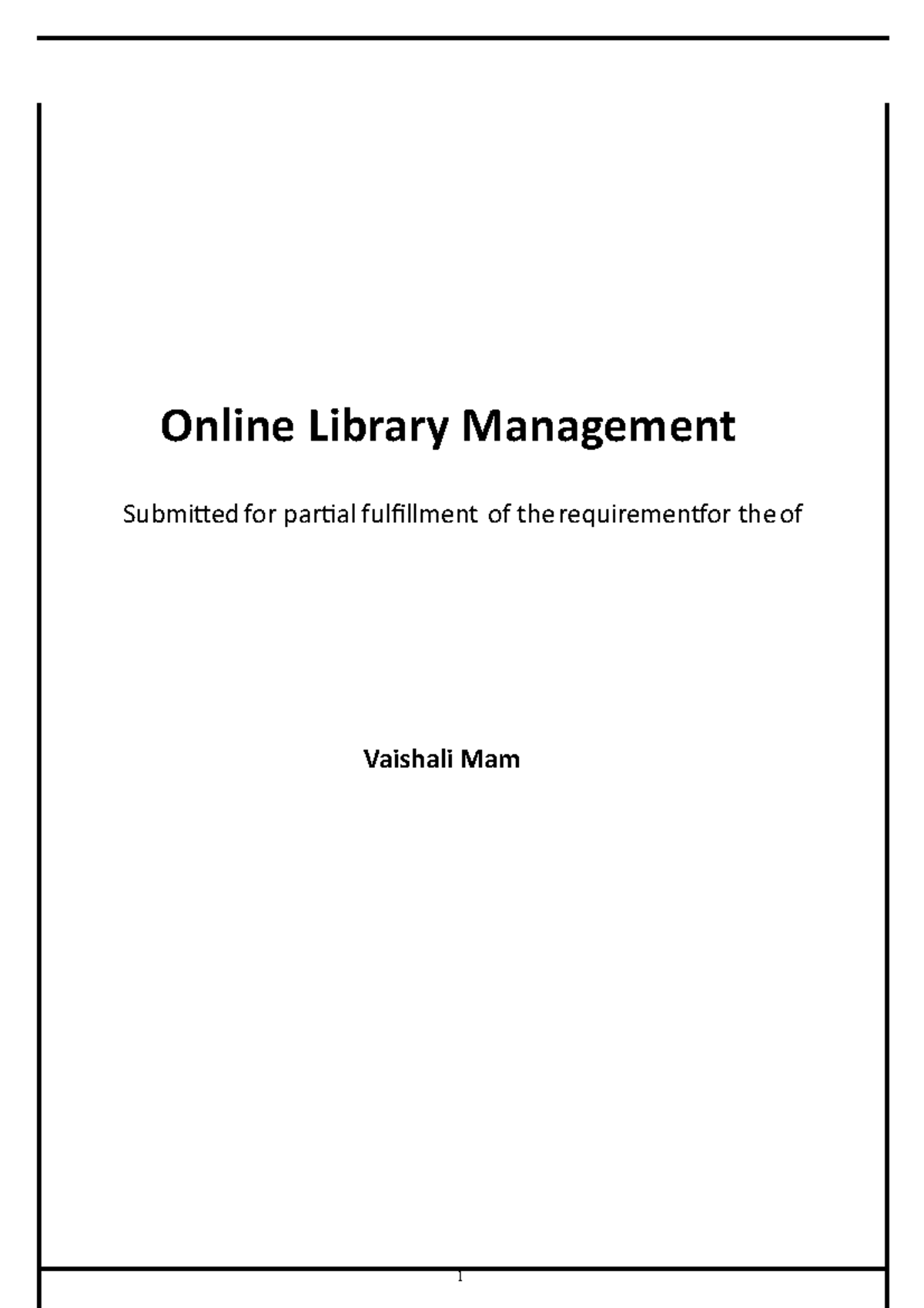Online Library Management Project Report (BCA 101) - Studocu