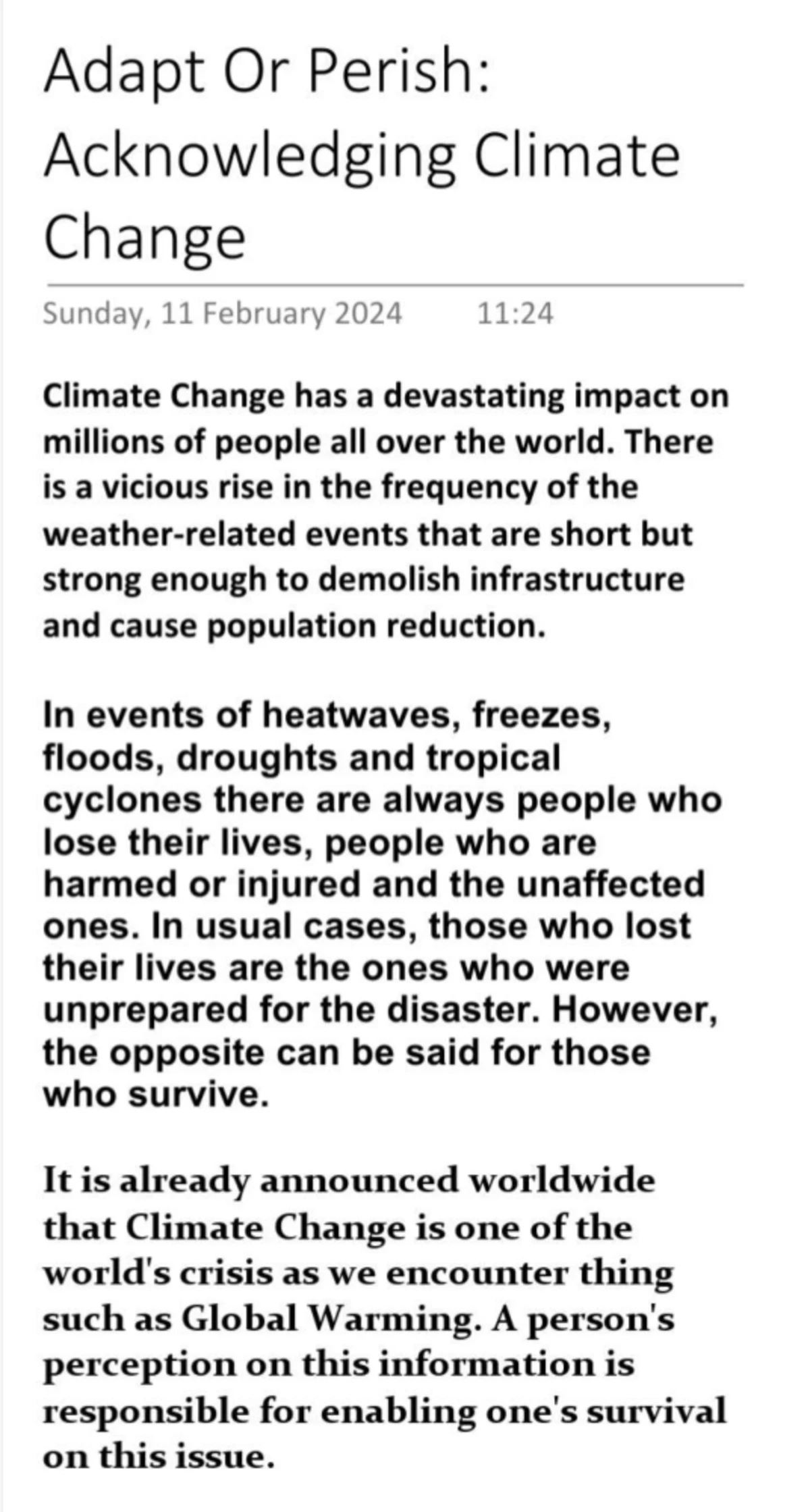 ENG103: Writing Task 1 - Techniques in Paraphrasing and Climate Change ...