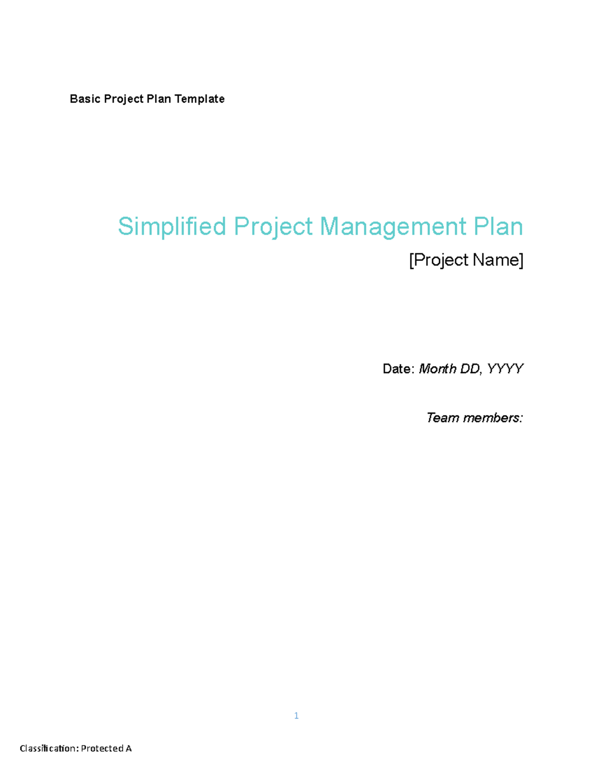 Basic Project Plan Template - Basic Project Plan Template Simplified ...