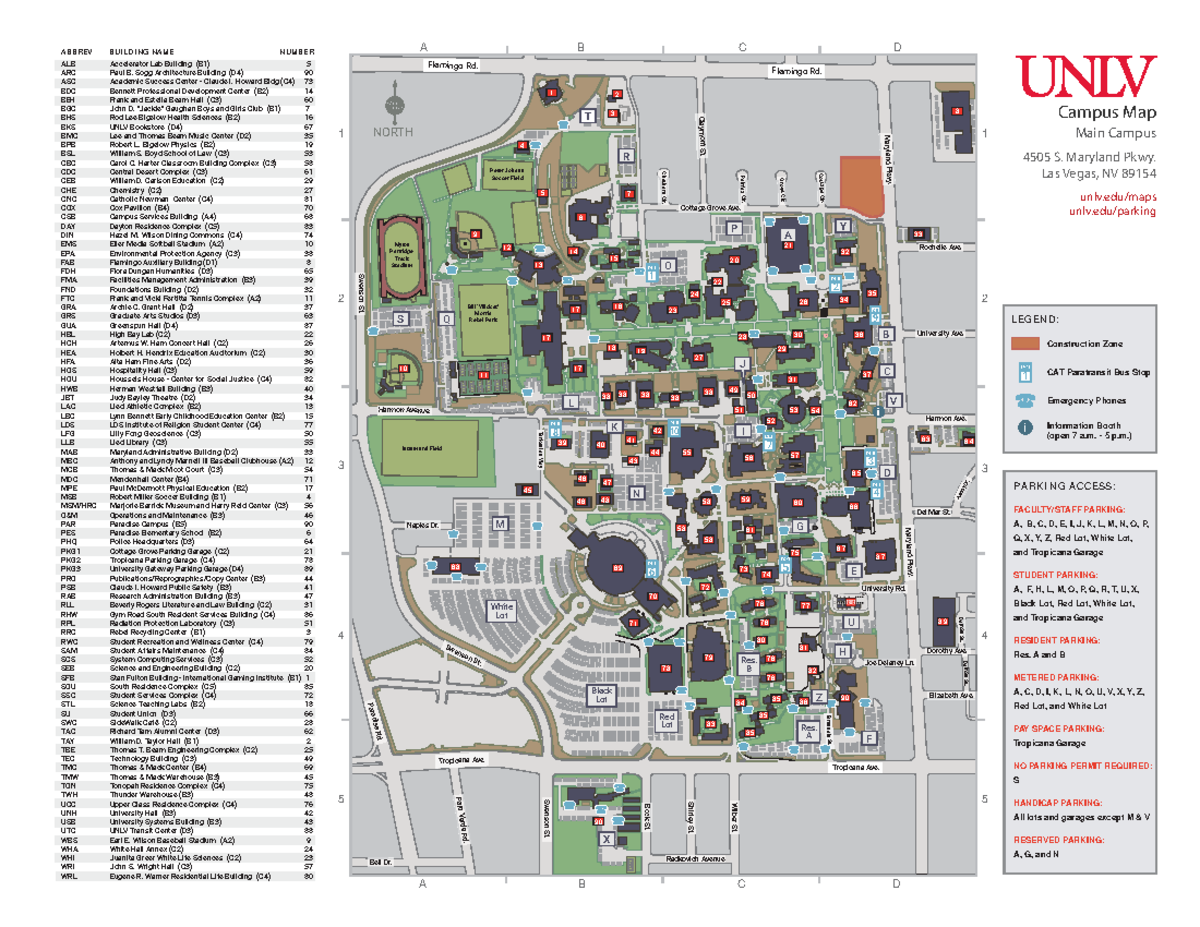 UNLV Campus Map Overview and Navigation Guide Studocu(00)