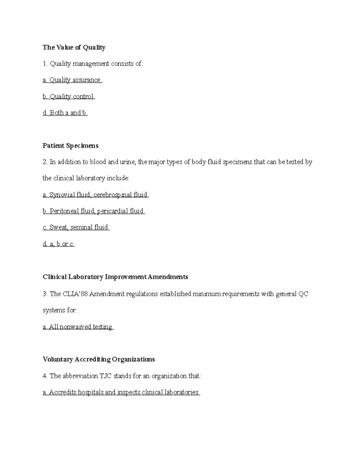 Chapter 3: Quality Assessment & Control in Clinical Labs (QC-CL) - Studocu