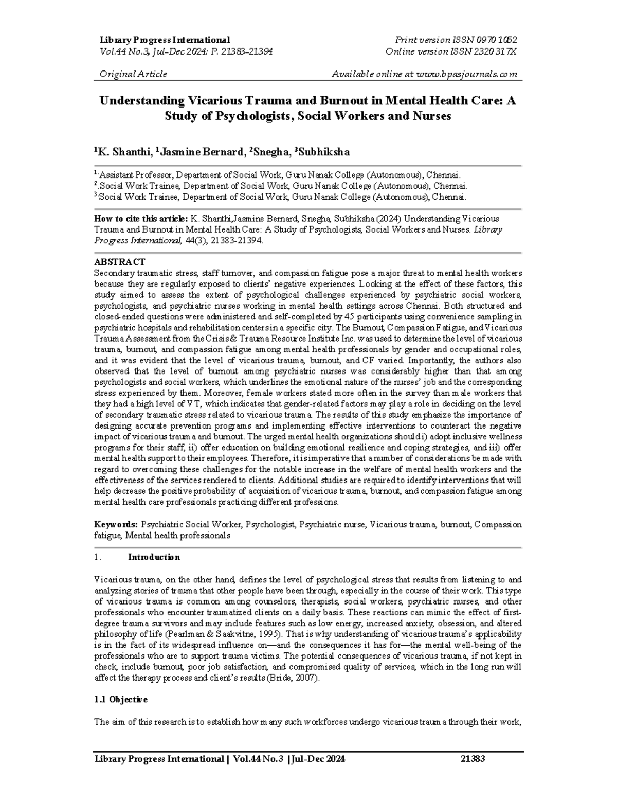Understanding Vicarious Trauma and Burnout in Mental Health Workers: A ...