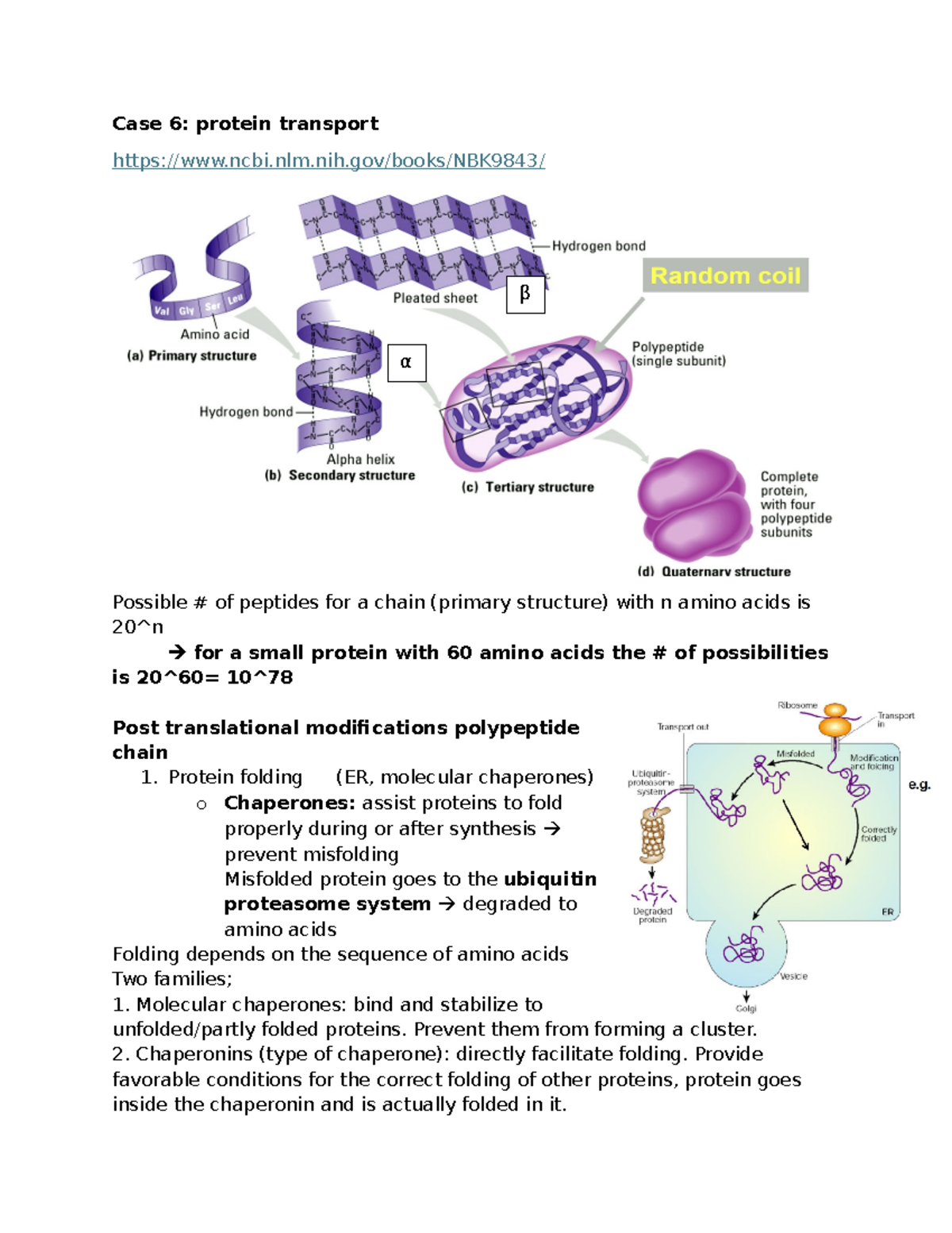 Transport and Modifications of Proteins: Tutorial 6 Notes - Studeersnel