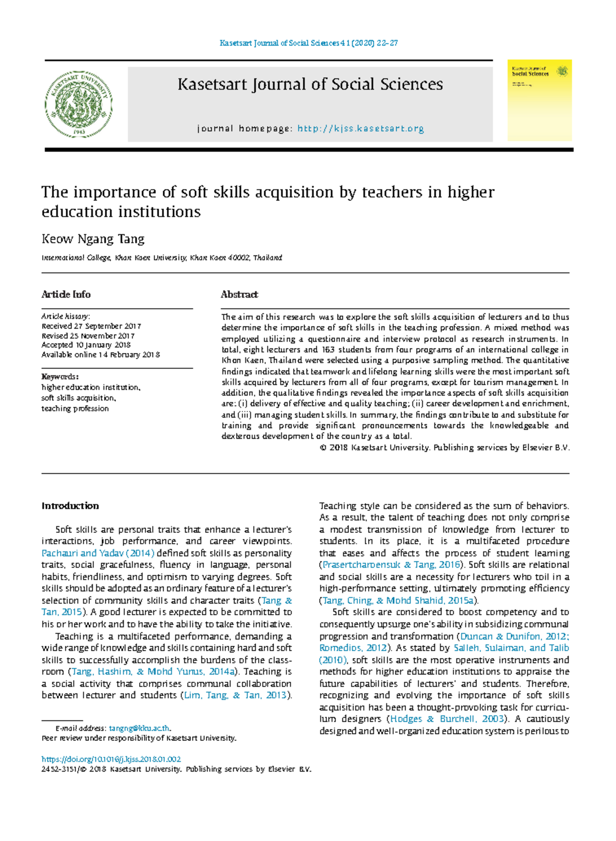 Soft Skills Acquisition in Higher Ed: Importance for Lecturers - Studocu