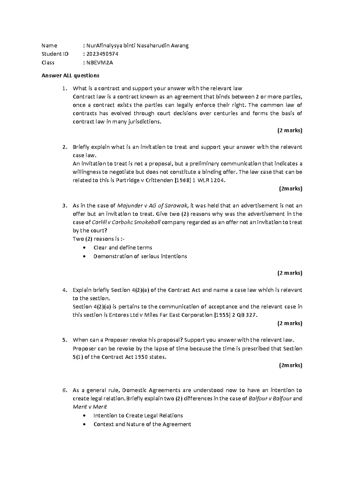 Quiz 1 Notes on BUSINESS LAW (LAW 416) and Contract Fundamentals - Studocu