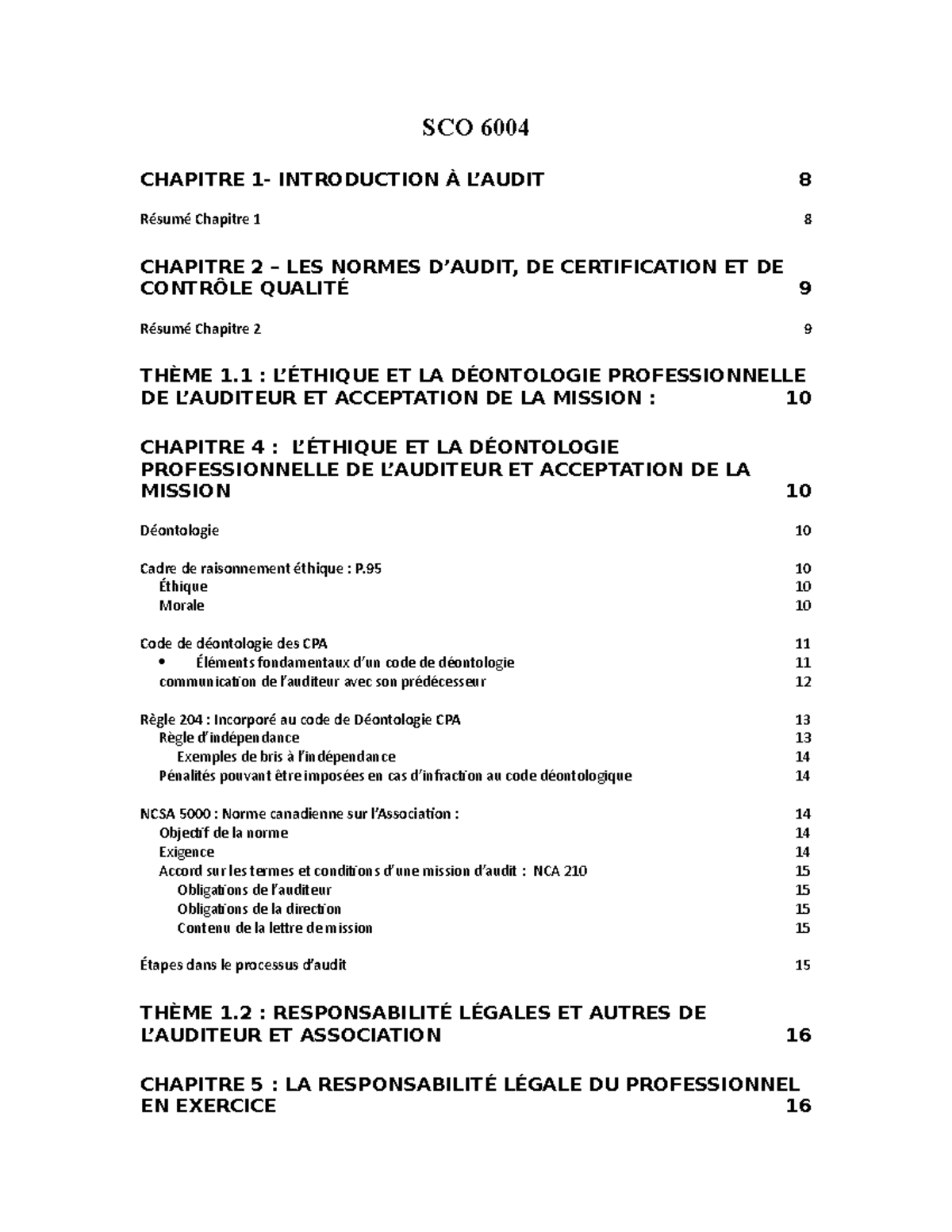 Note Intra SCO5004 - CHAPITRE 2 – LES NORMES D’AUDIT, DE CERTIFICATION ...