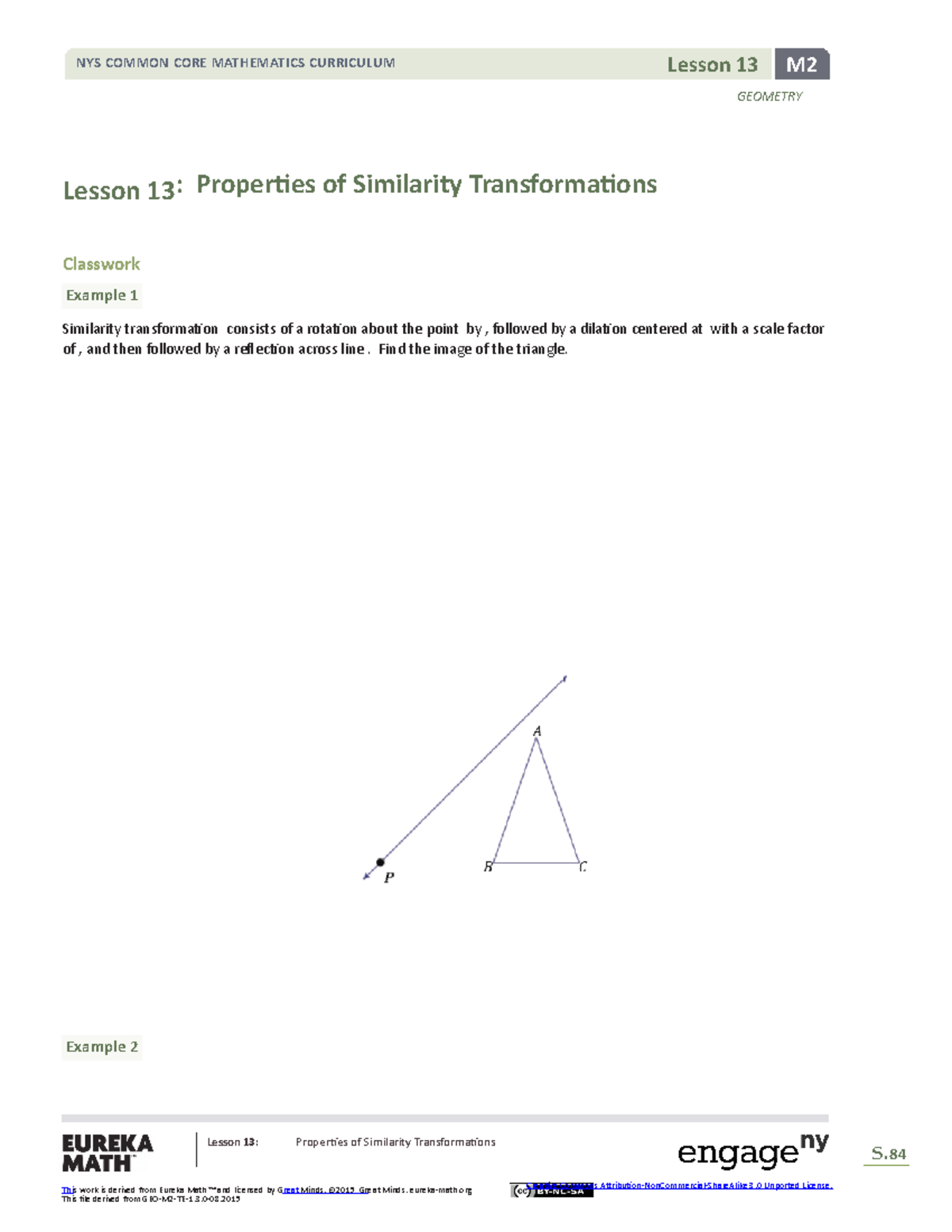 Geometry M2 Topic C: Lesson 13 on Similarity Transformations - Studocu