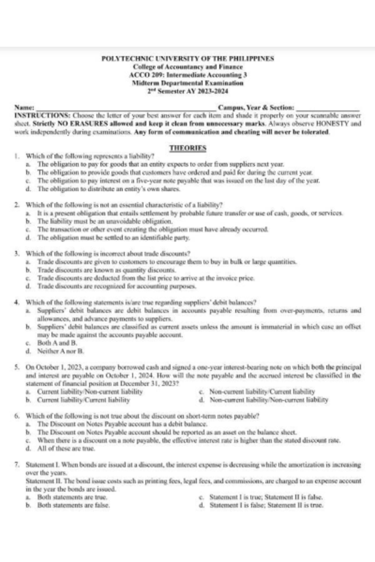 ACCO 209: Intermediate Accounting 3 Midterm Exam Review Guide - Studocu
