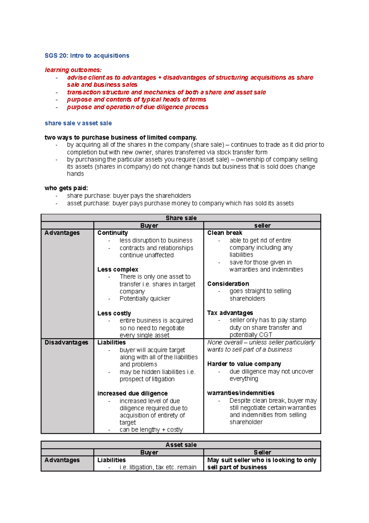 SGS 20 + 21 - SGS 20+21 BLP consolidated notes - SGS 20: Intro to ...