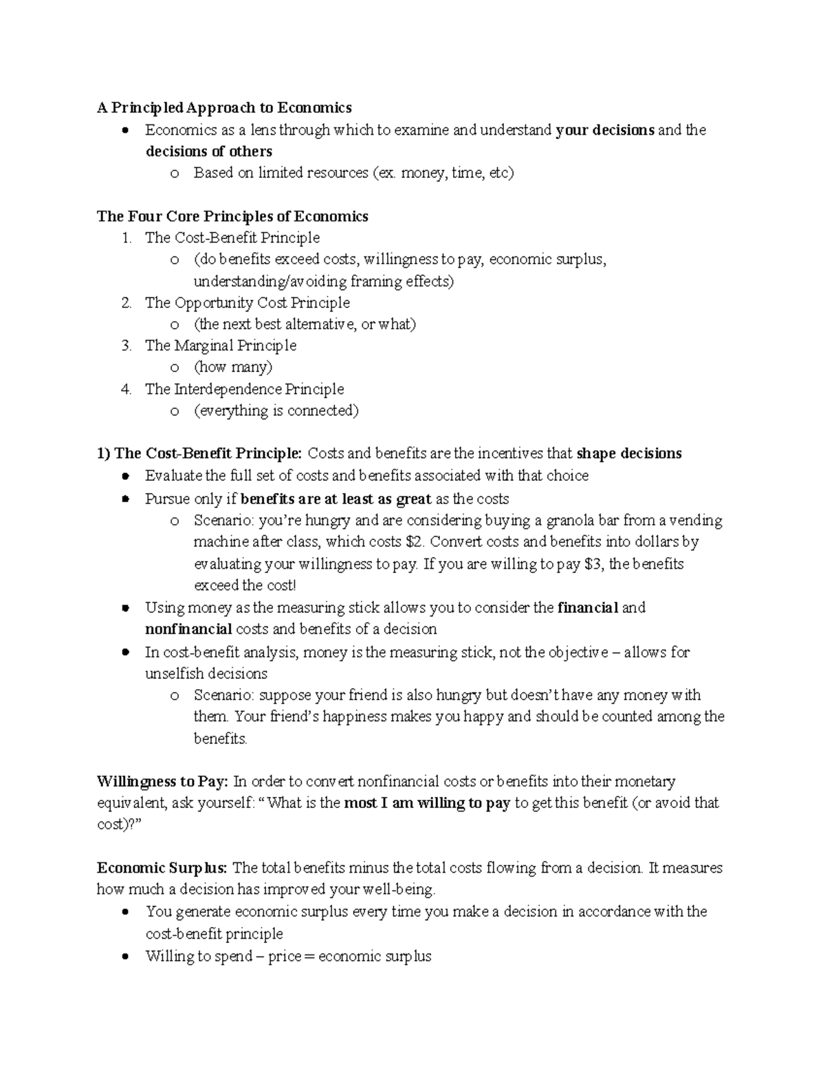 ECON 101: Intro to Microeconomics - Chapter 1 Notes - Studocu