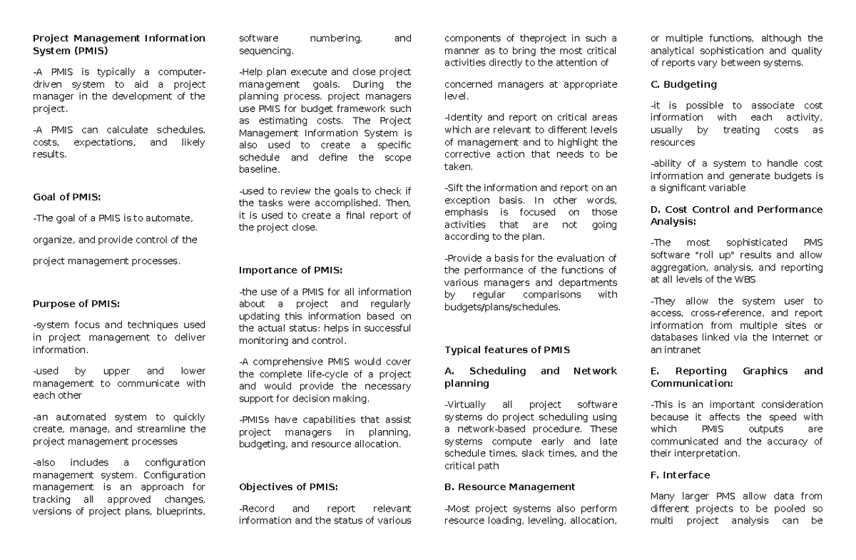 Construction COST - Project Management Information System (PMIS) -A ...