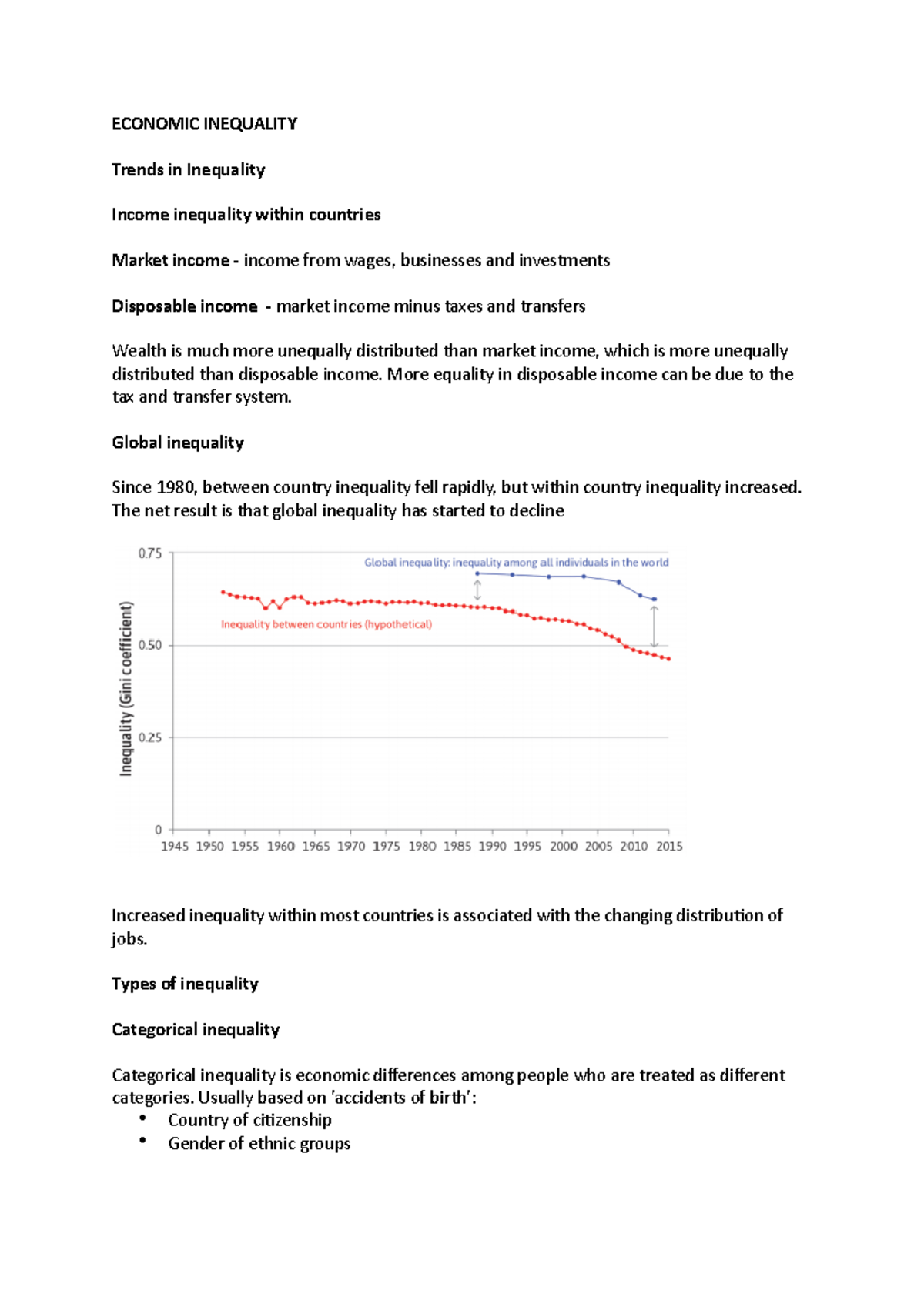 Econ week 12 - Week 12 lecture notes - ECONOMIC INEQUALITY Trends in ...