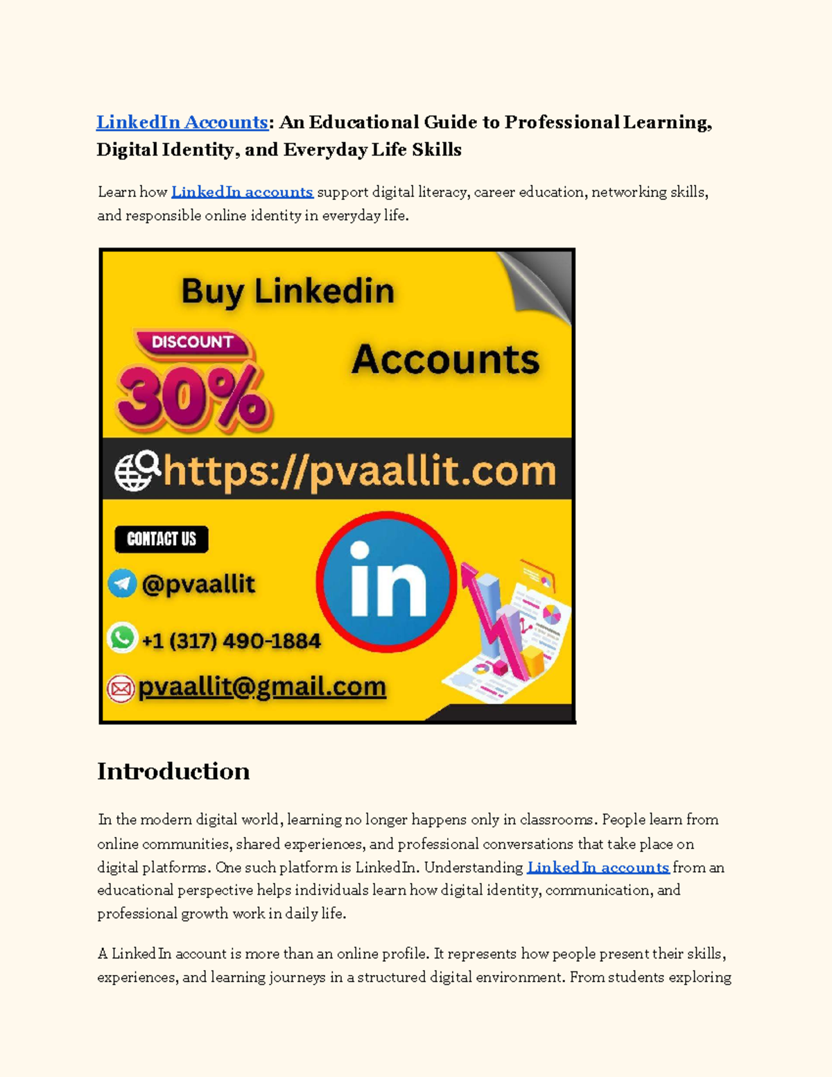 LinkedIn Accounts: An Educational Guide to Digital Literacy & Skills ...