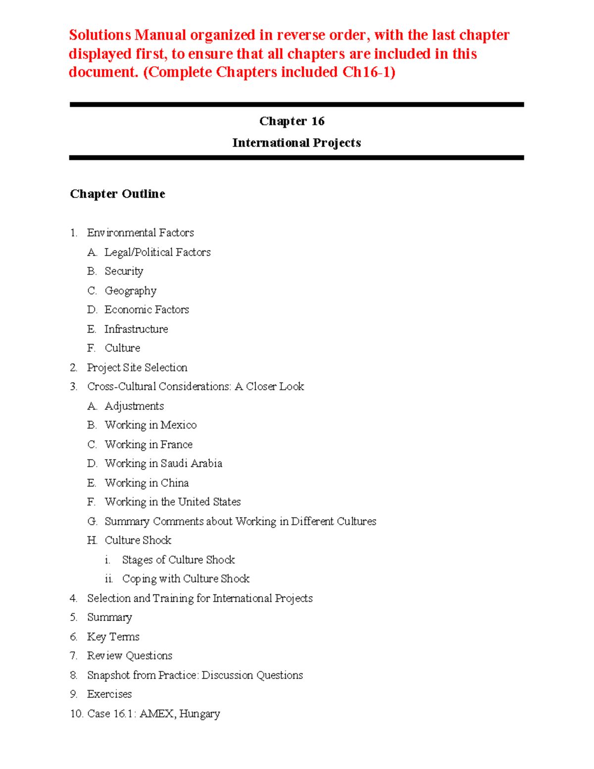 Solutions Manual for Project Management (PM 2024) - All Chapters ...