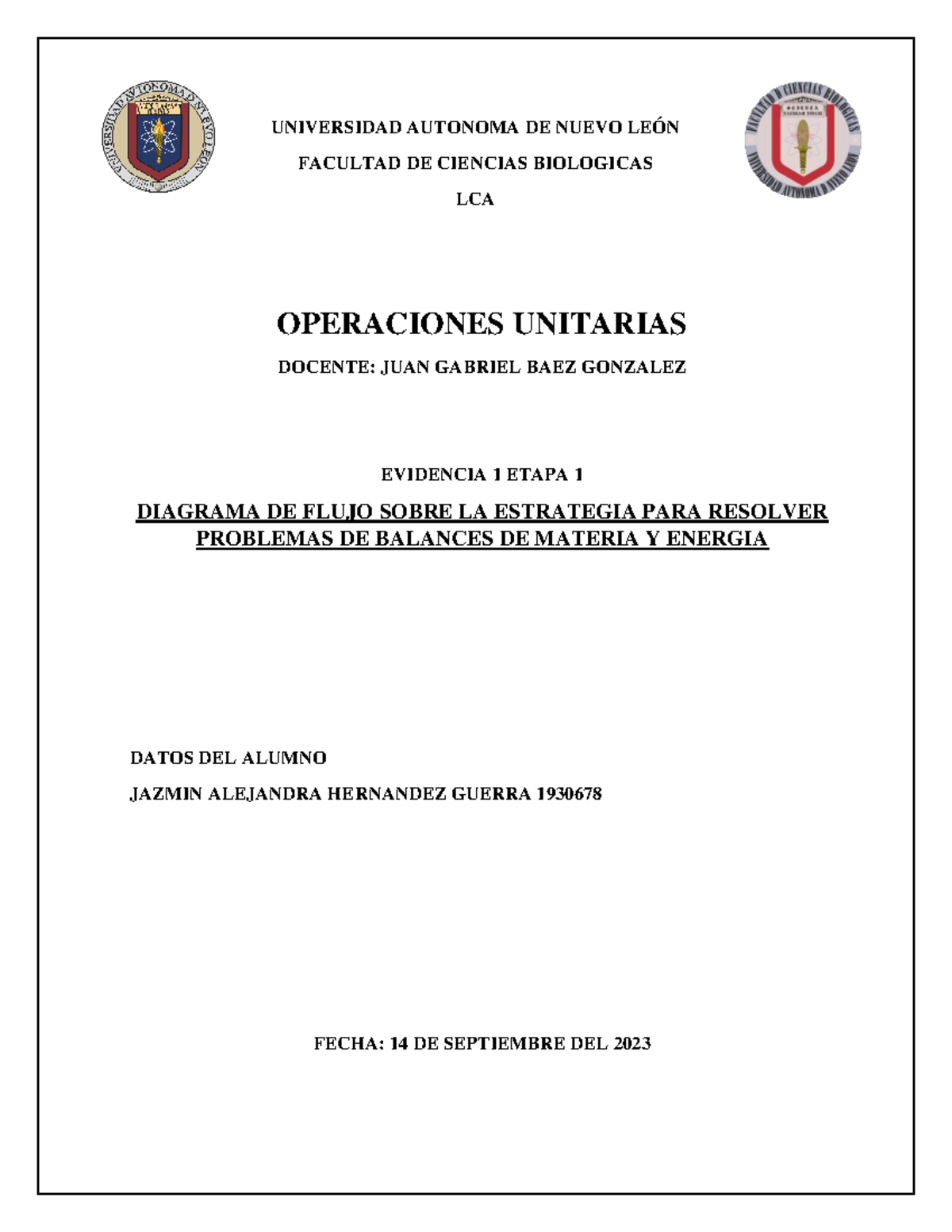 Diagrama DE Flujo Evidencia 1 Etapa 1 - UNIVERSIDAD AUTONOMA DE NUEVO ...