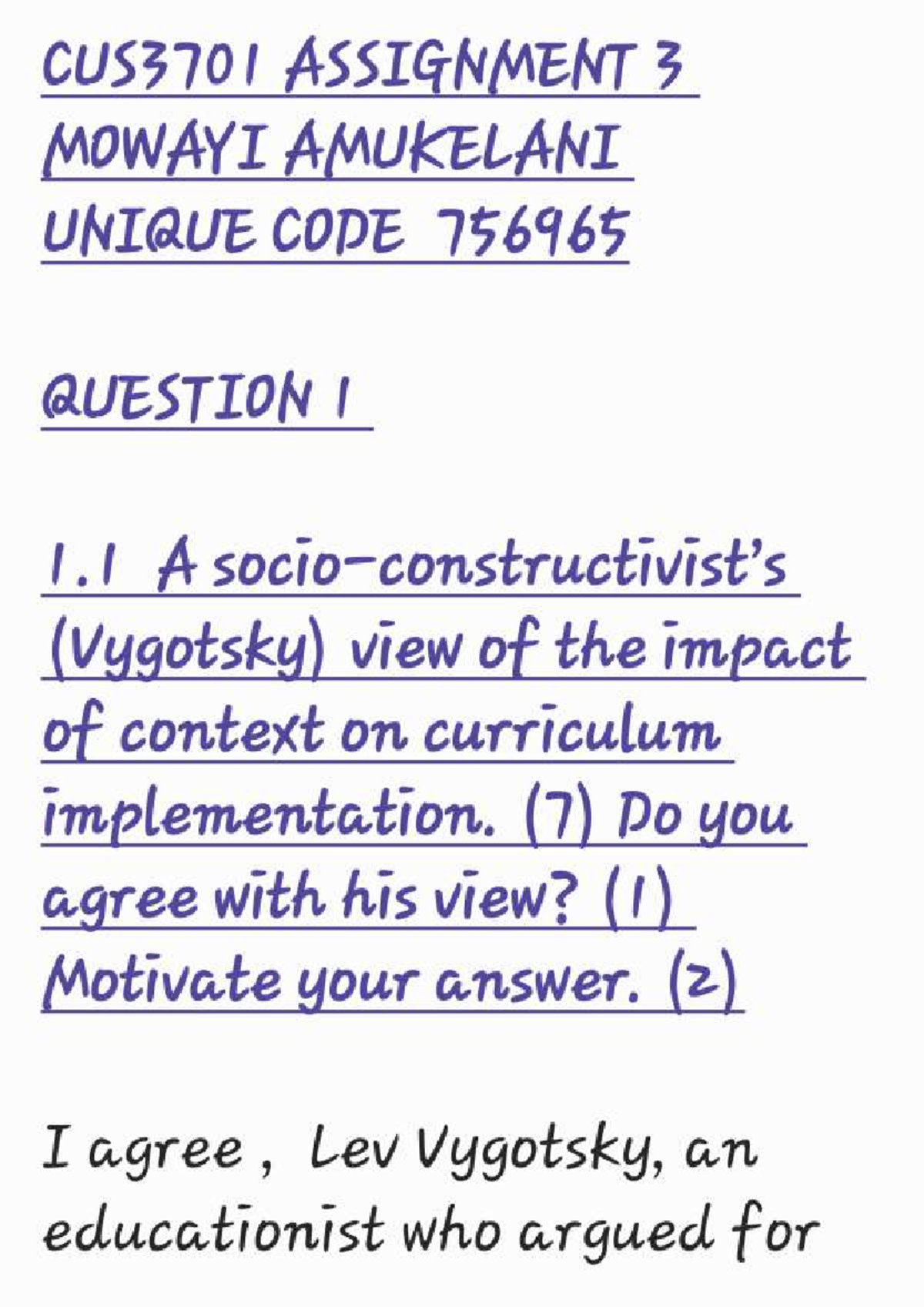 CUS3701 ASS 3 - Comprehensive Guide for Assignment 3 Completion - Studocu