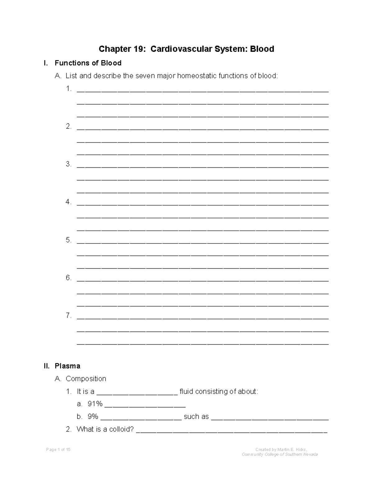 Chapter 19: Cardiovascular System - Blood Functions & Composition - Studocu