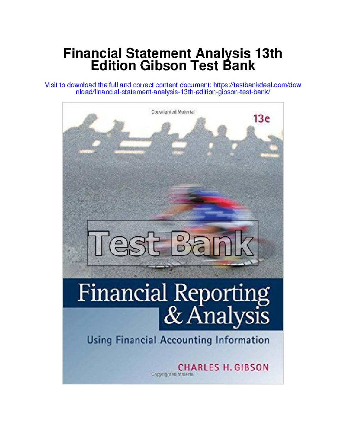 FS-7 - Financial Statement Analysis Test Bank 13th Edition - Studocu