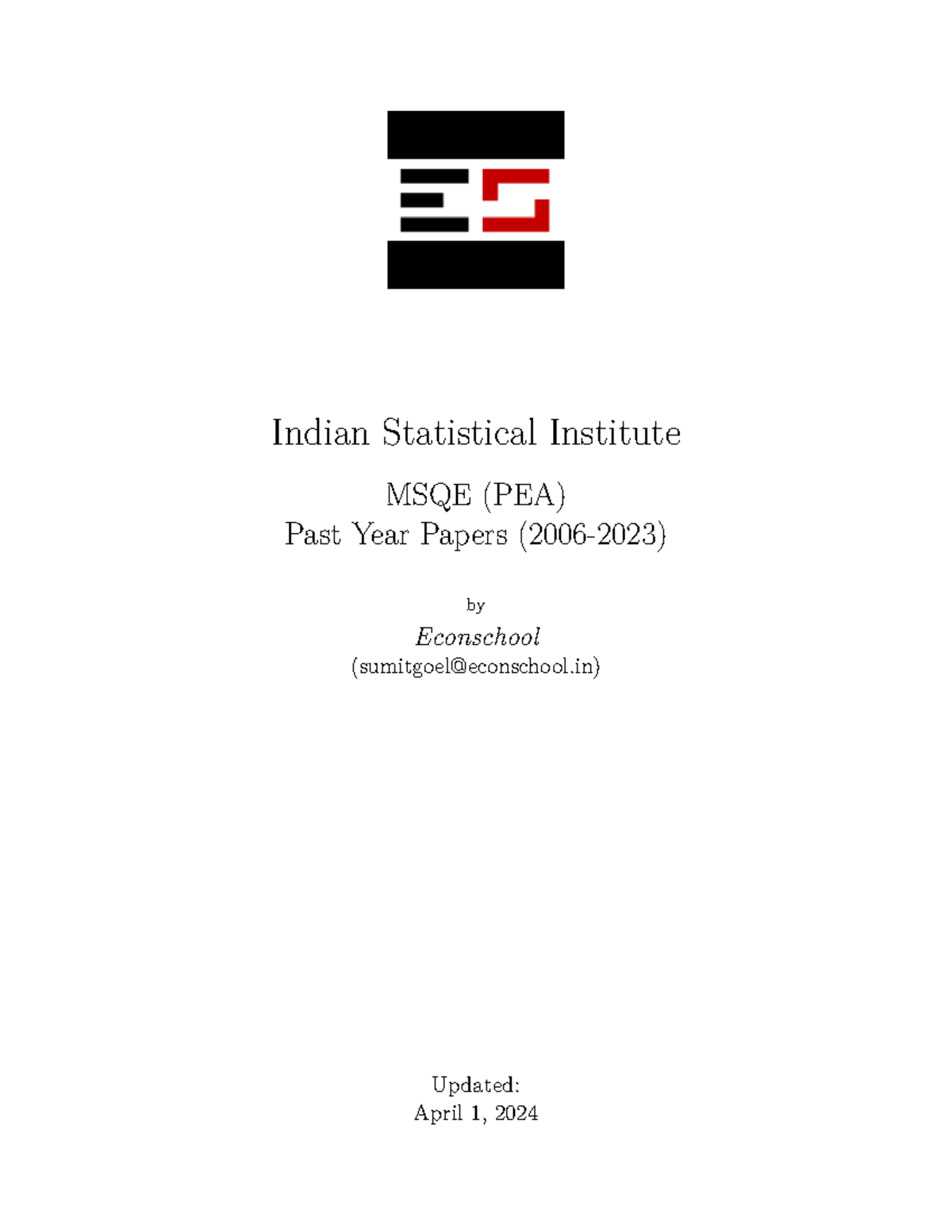 Isi pea - Entrance Material - Indian Statistical Institute MSQE (PEA ...