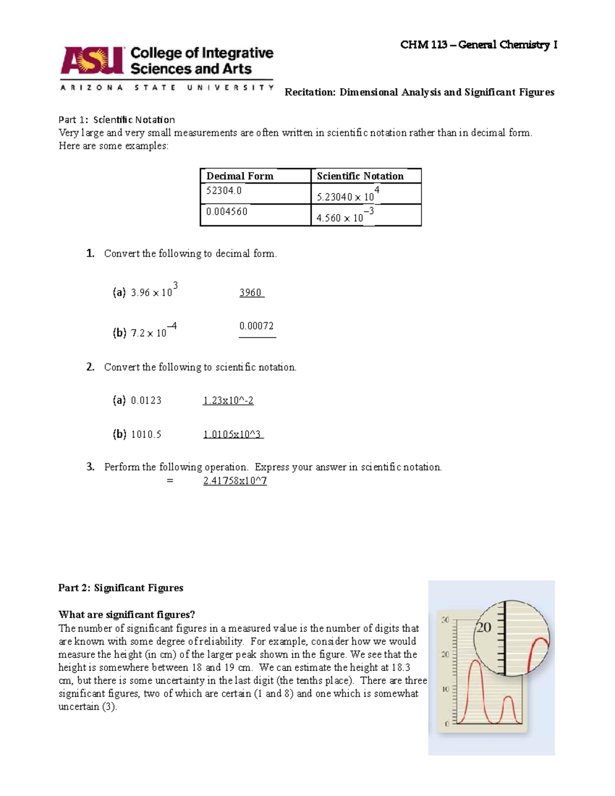 Dimensional Analysis and Significant Figures 2 - Here are some examples ...