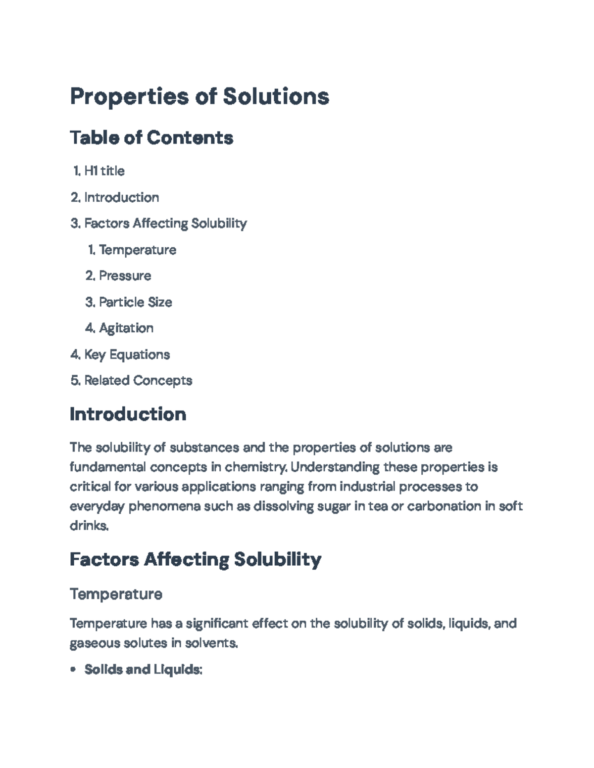 Properties of Solutions: Factors Affecting Solubility Explained ...