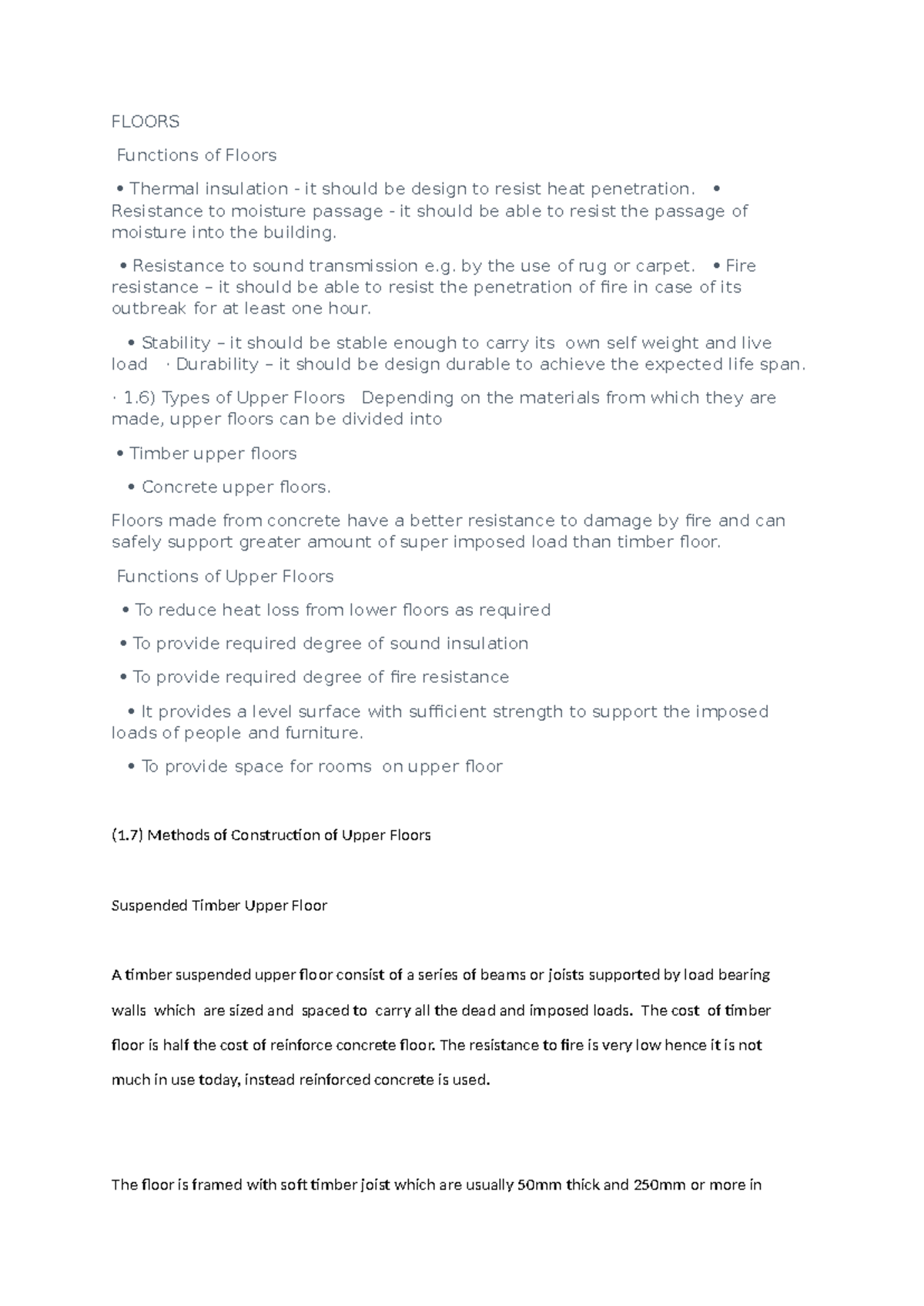 GBC Module 2: Essential Notes on Floor and Roof Functions - Studocu