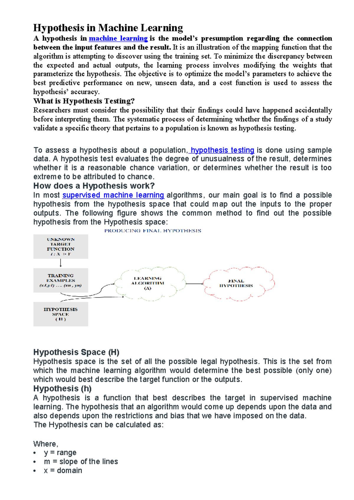 Hypothesis Space and Inductive Learning in Machine Learning (ML 101 ...