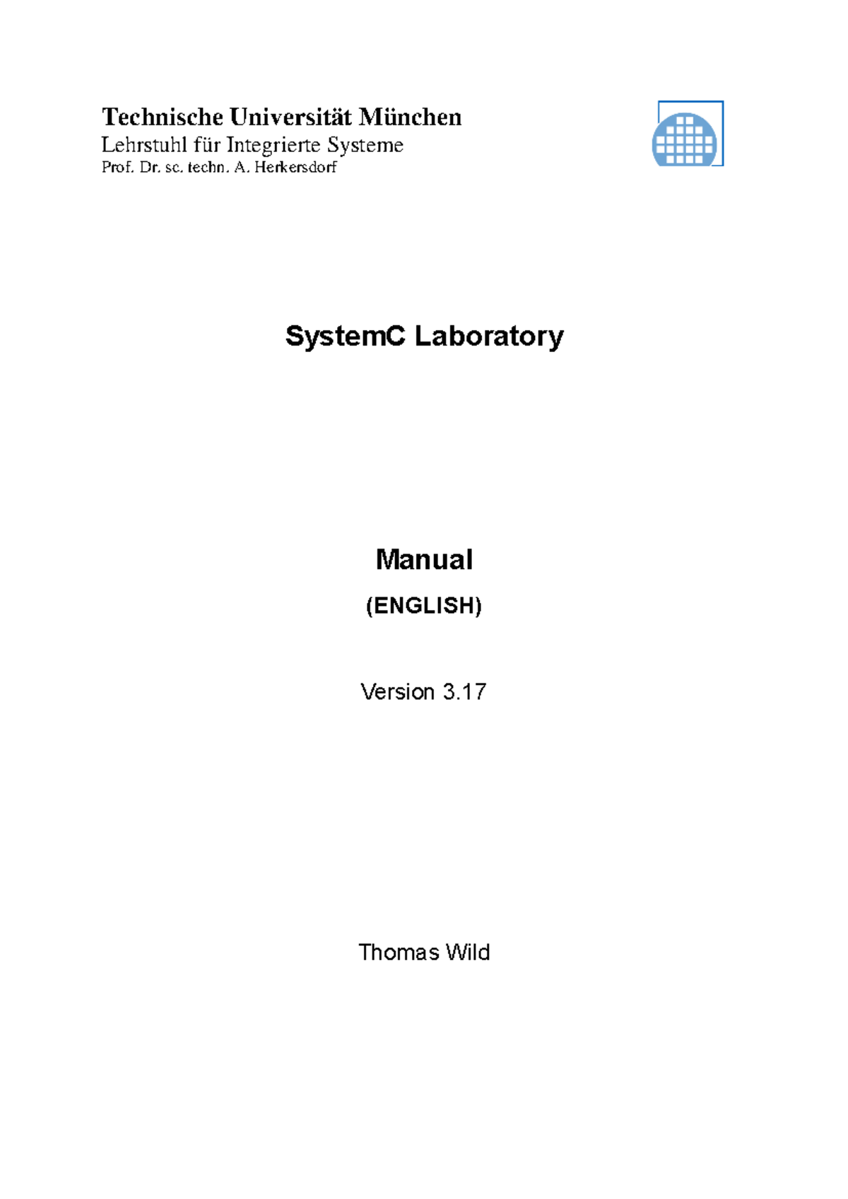 SystemC Laboratory Manual (ENGLISH) - Version 3.17 - TUM LIS - Studocu