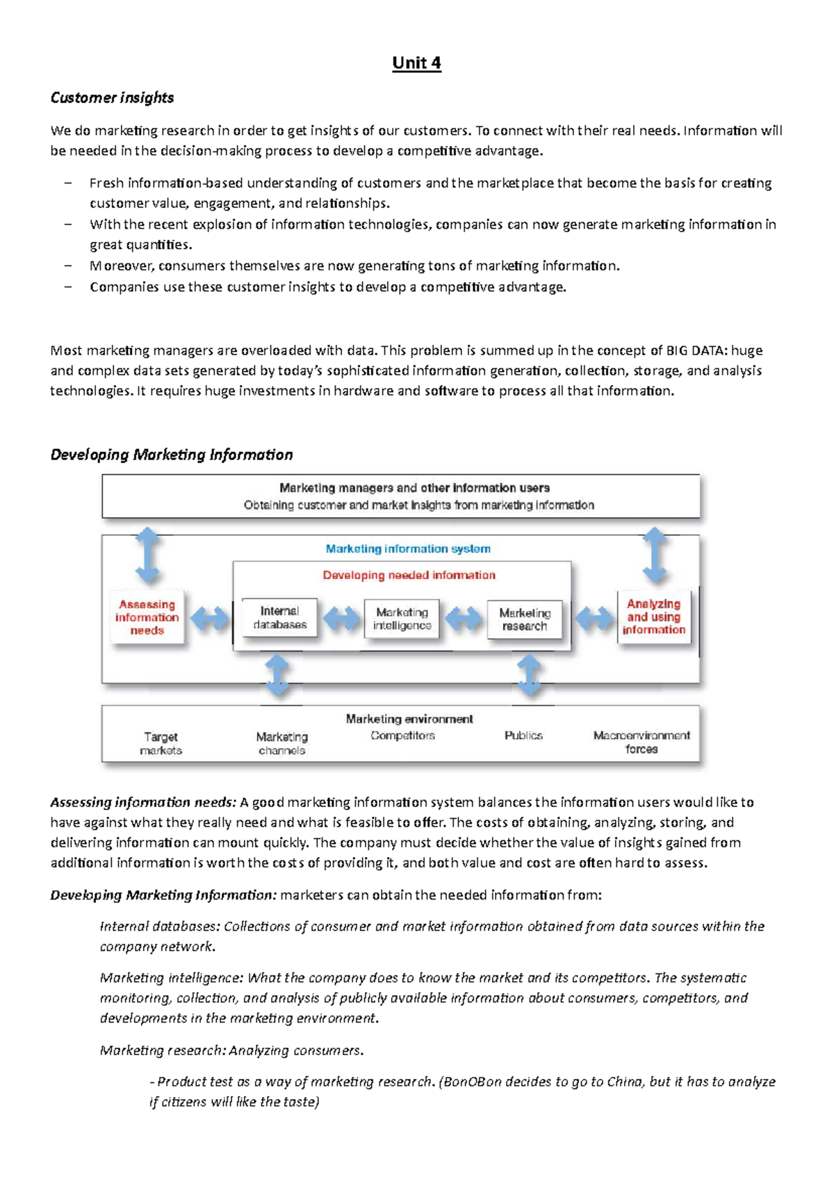 Unit 4 - Customer Insights and Marketing Research Strategies - Studocu