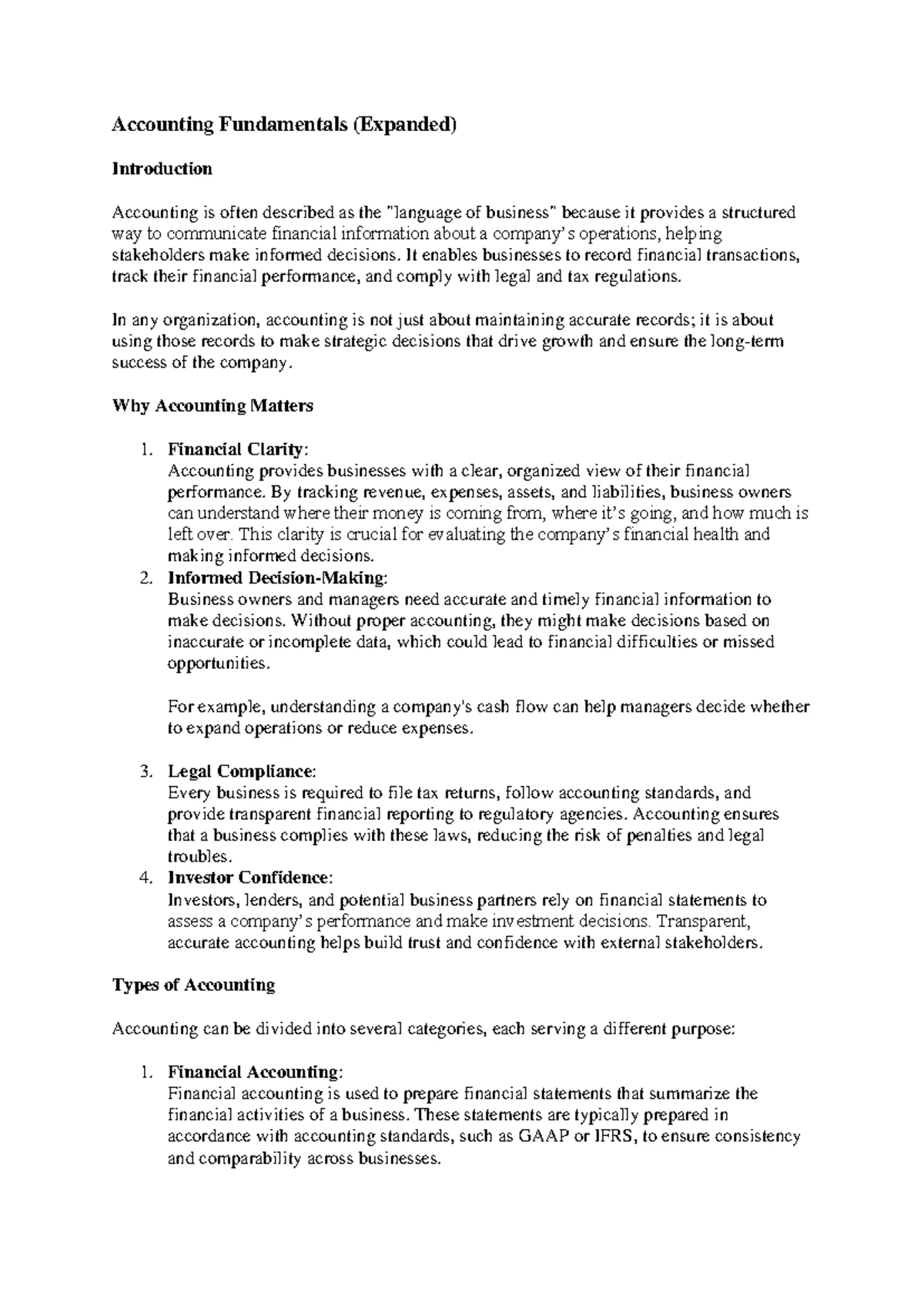 The Importance of Accounting in Business: A Comprehensive Guide - Studocu