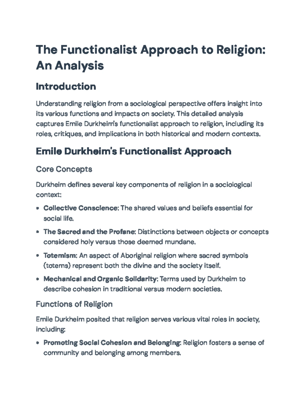 Sociology of Religion: Key Concepts and Theoretical Perspectives ...