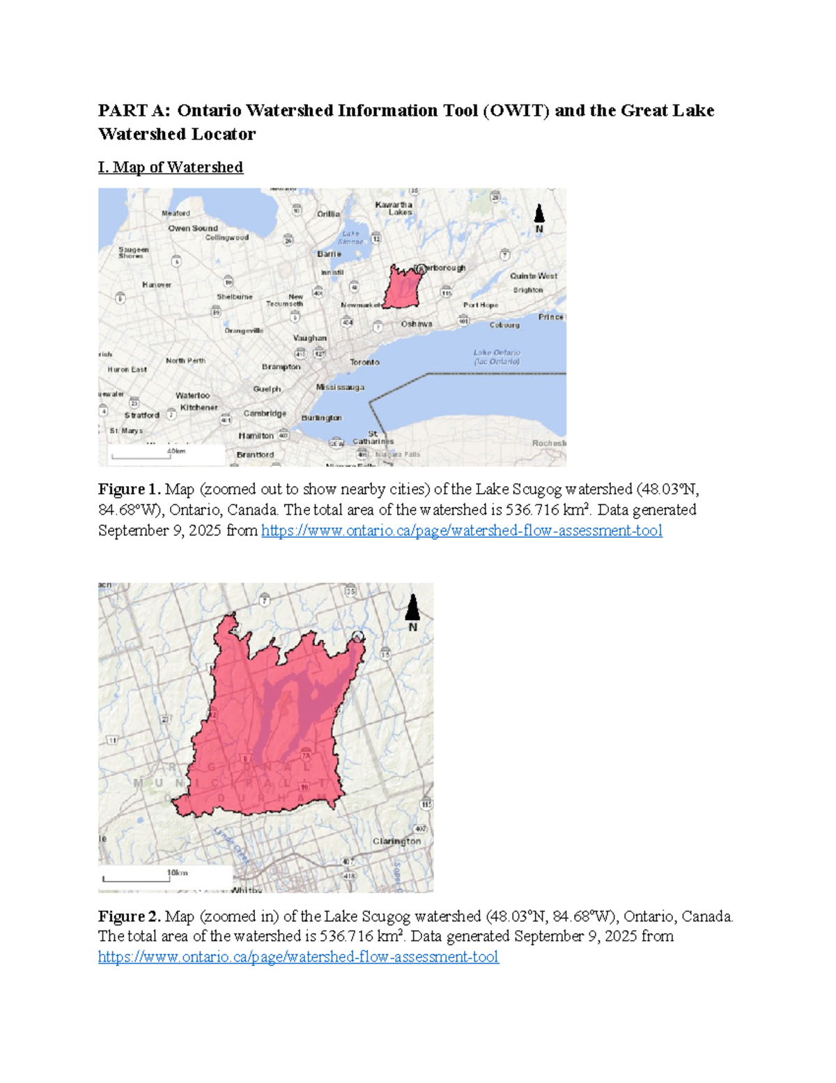 OWIT & Great Lakes Watershed Analysis: Lake Scugog Assignment - Studocu