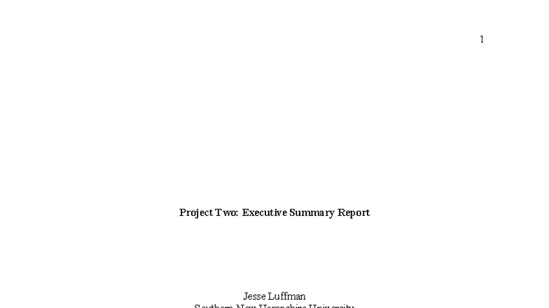 DAT 325: Project Two Executive Summary & Data Validation Report - Studocu