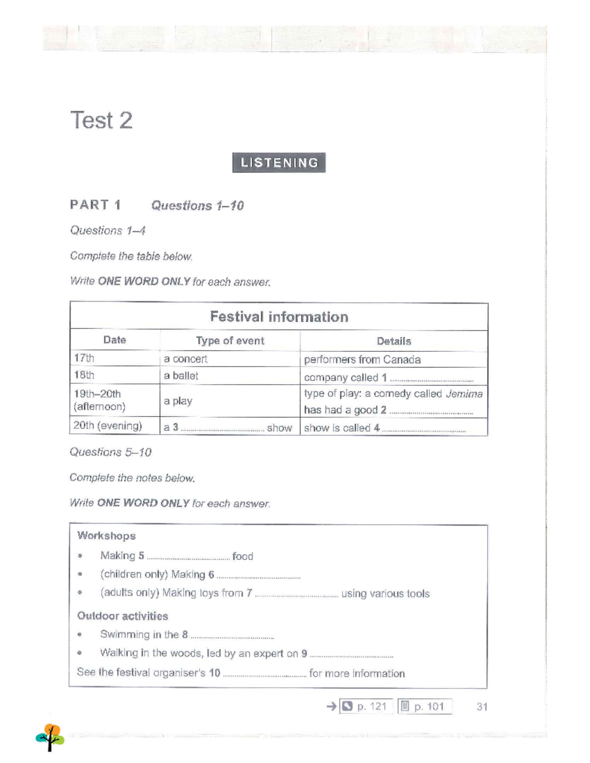 Test 2 - Listening and Reading Comprehension Questions - Studocu