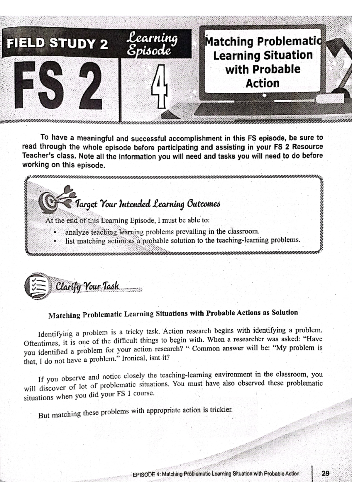 FS 2 Learning Episode 4: Key Concepts and Insights - Studocu
