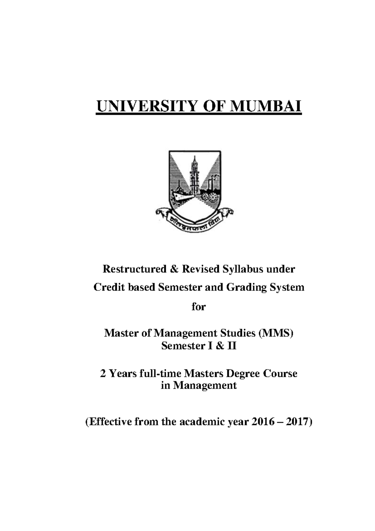 Syllabus Copy - Sem1 and 2 - UNIVERSITY OF MUMBAI Restructured ...