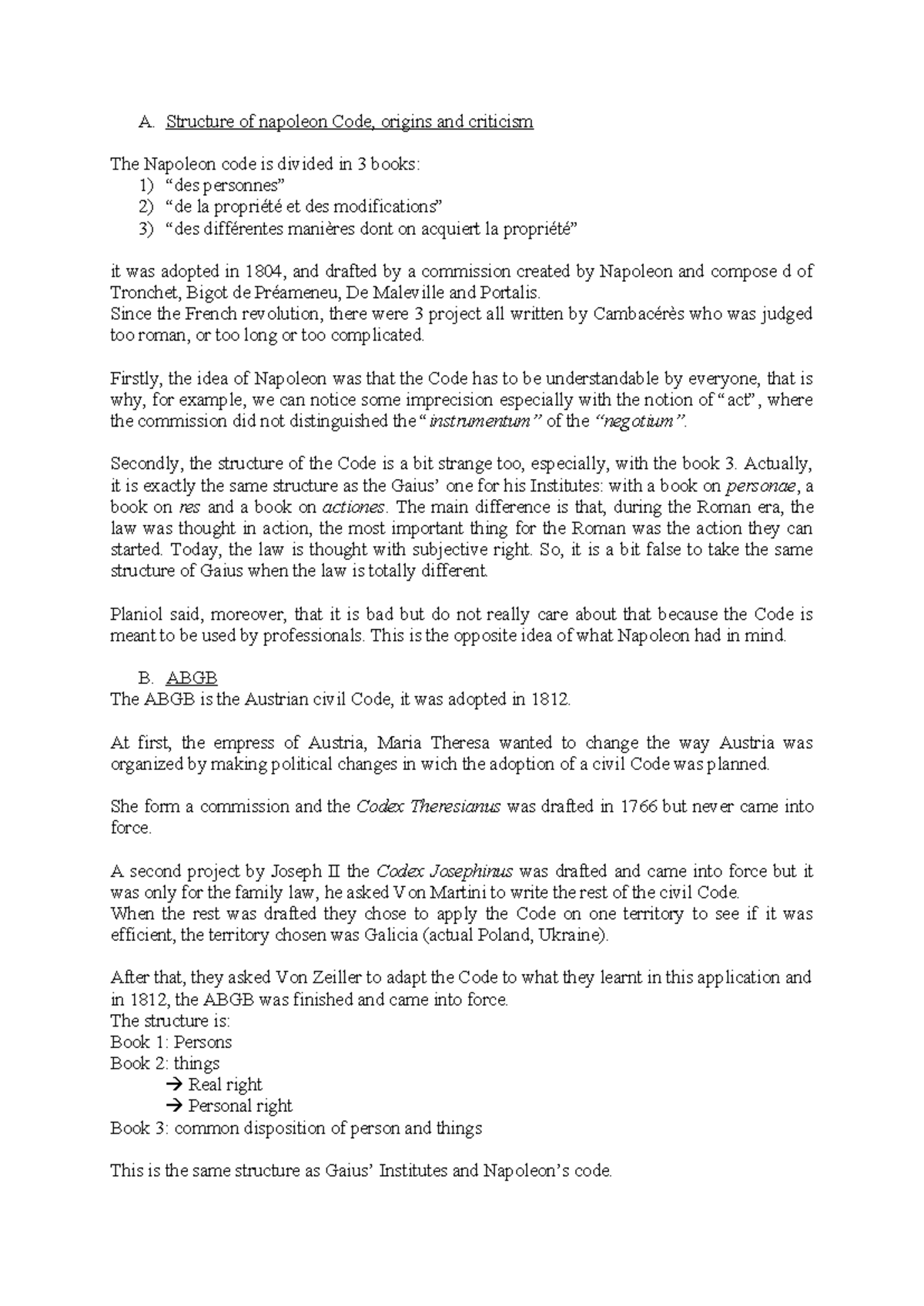 Examples of Legal Codes & Influences - CL - Studocu