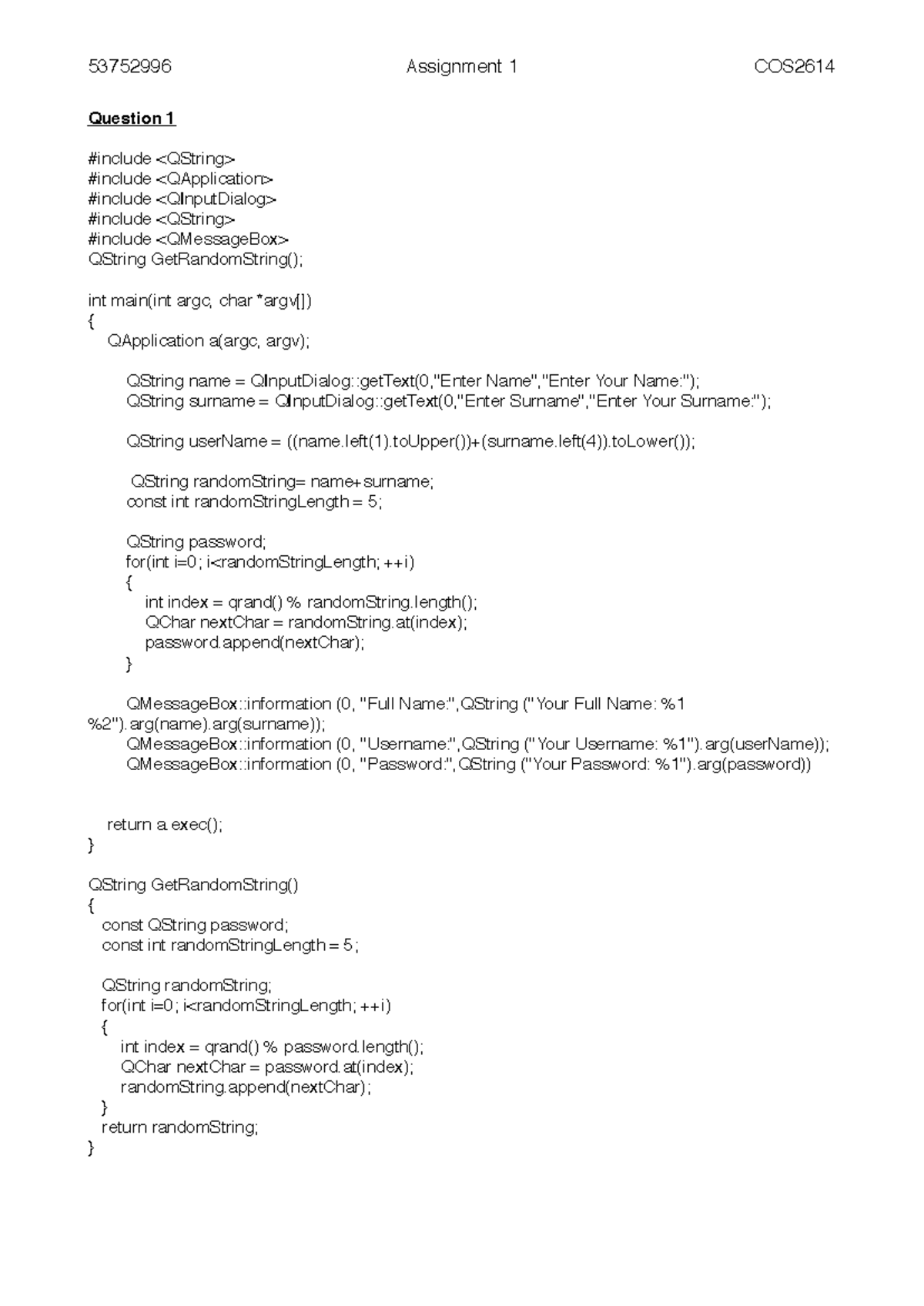 Assignment 1 COS2614: C++ Code Implementation for Product Management ...