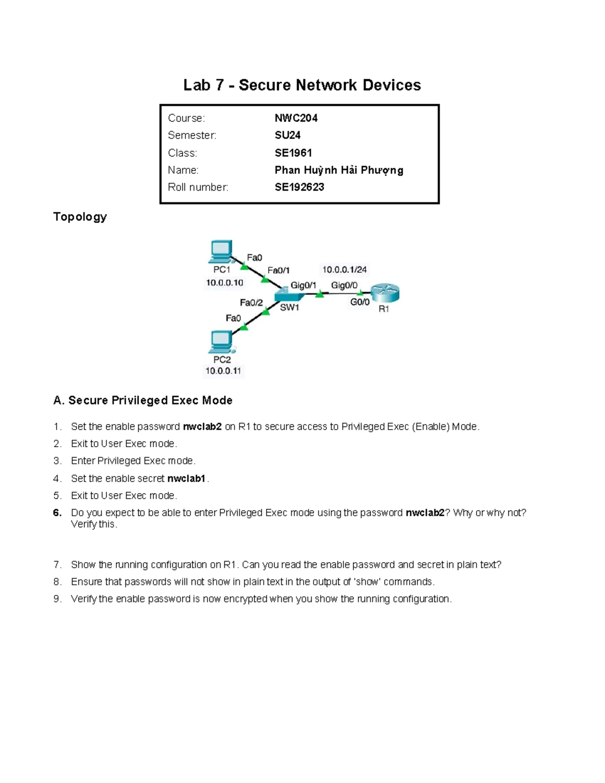 Lab 3: Analyzing the Switch MAC Address Table - NWC204 - Studocu