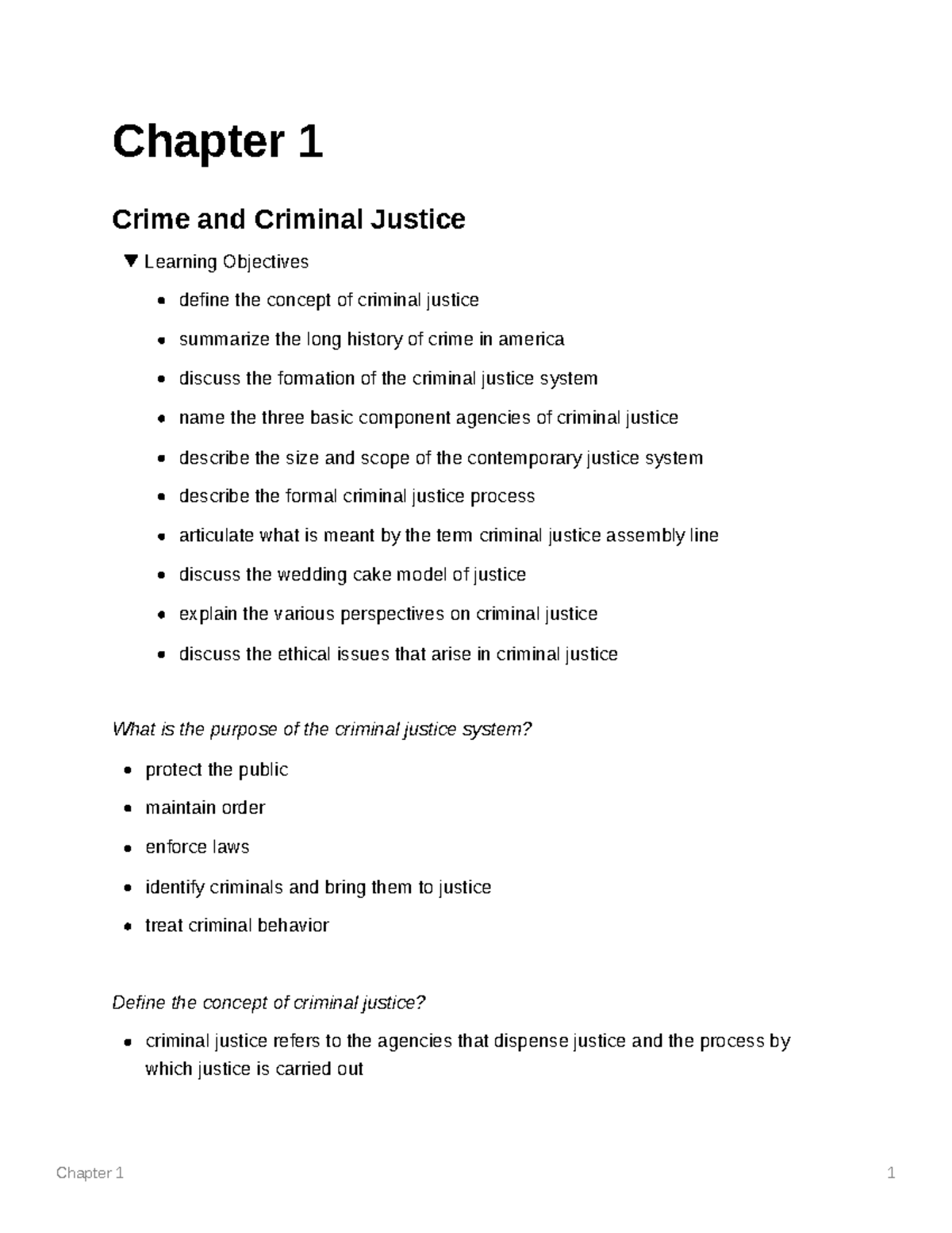 CJ 101: Chapter 1 PowerPoint Notes on Crime and Criminal Justice - Studocu