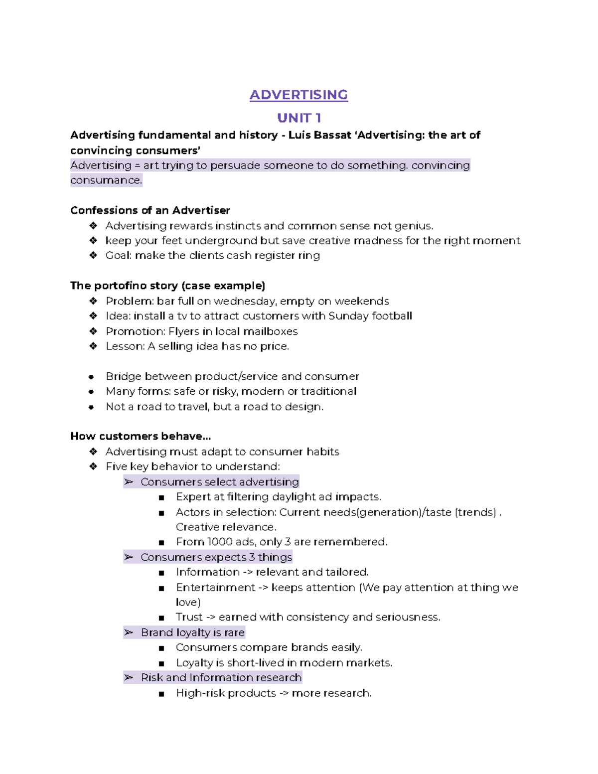 ADVERTISING UNIT 1 & 2: Fundamentals, Strategies, and Key Insights ...