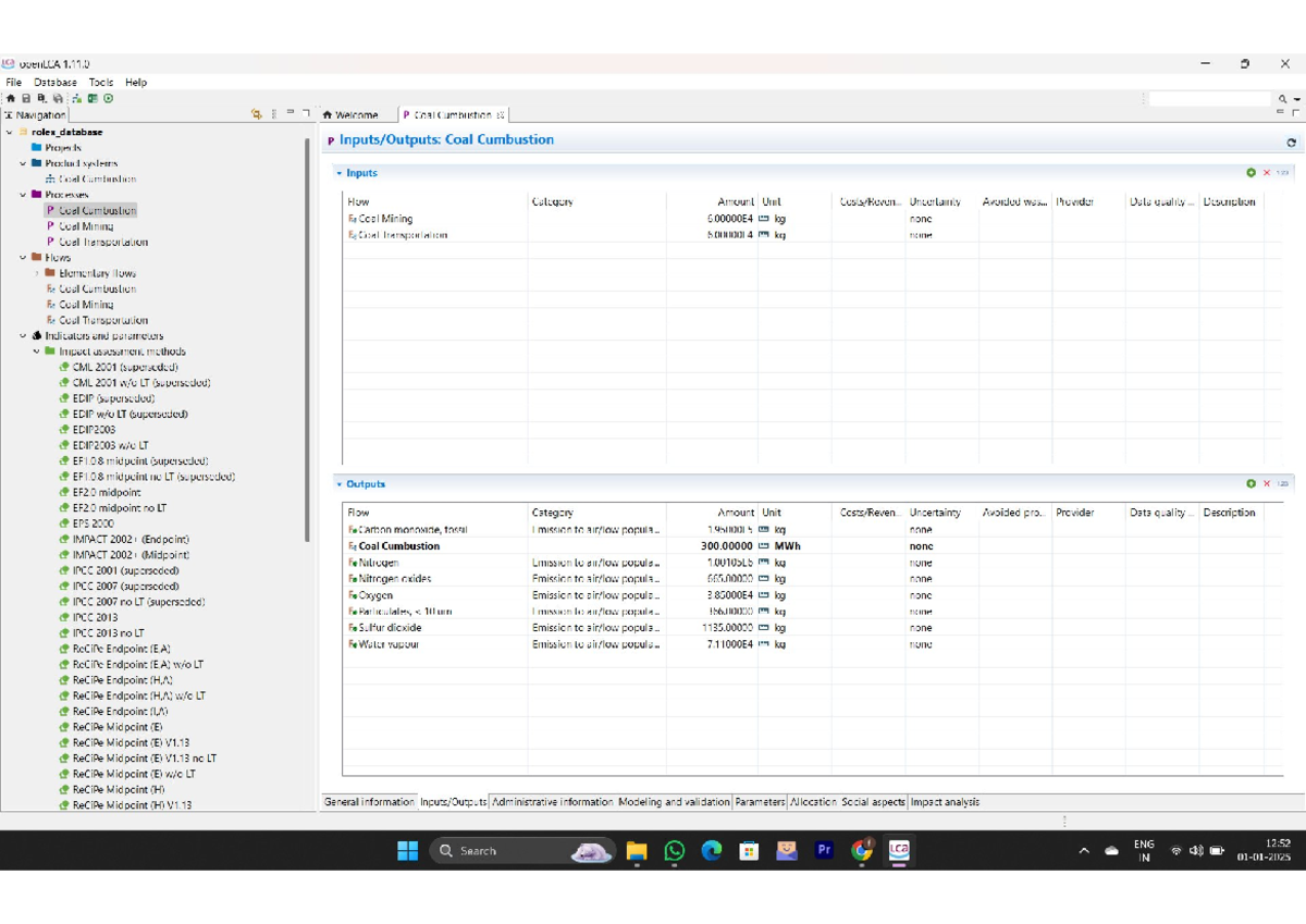 Lca assignment - LCA openLCA 1.11 File Database Tools Help to ...